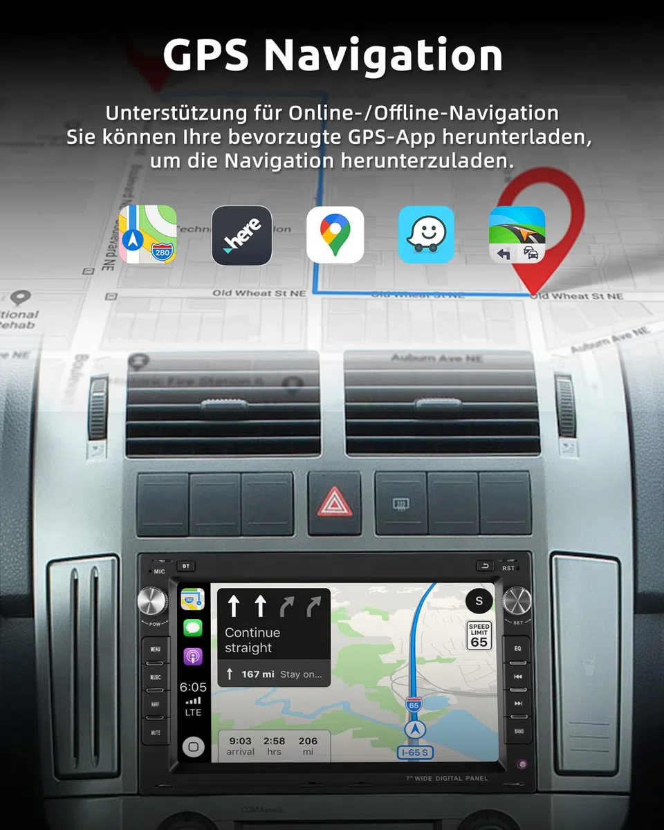 ESSGOO 4+64G Wireless CarPlay Android Auto Autoradio Für VW Polo MK3/4 9N Golf 4 Passat B5 T5 Seat Skoda,Android 15 Bluetooth Radio mit 7 Zoll Touchscereen FM RDS GPS Navi WiFi