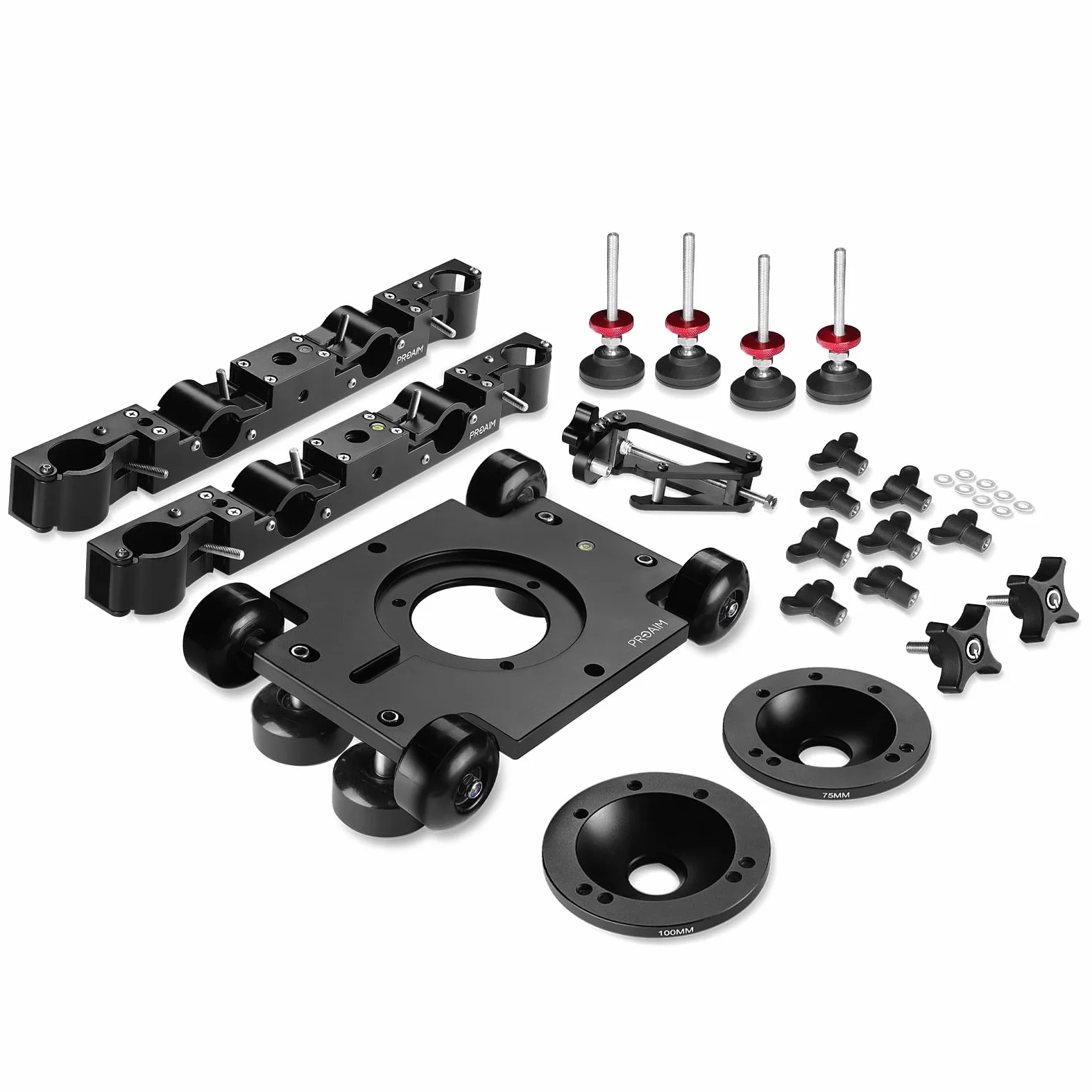 PROAIM Polaris Mini Tragbarer Video-Kameradolly mit Universellen Schienenenden. Mitchell- & 75mm Bowl Mount Kompatibler Schienendurchmesser – Ø 32‐34mm. Tragkraft: 34kg / 75lb(DL-PLRS-M01)