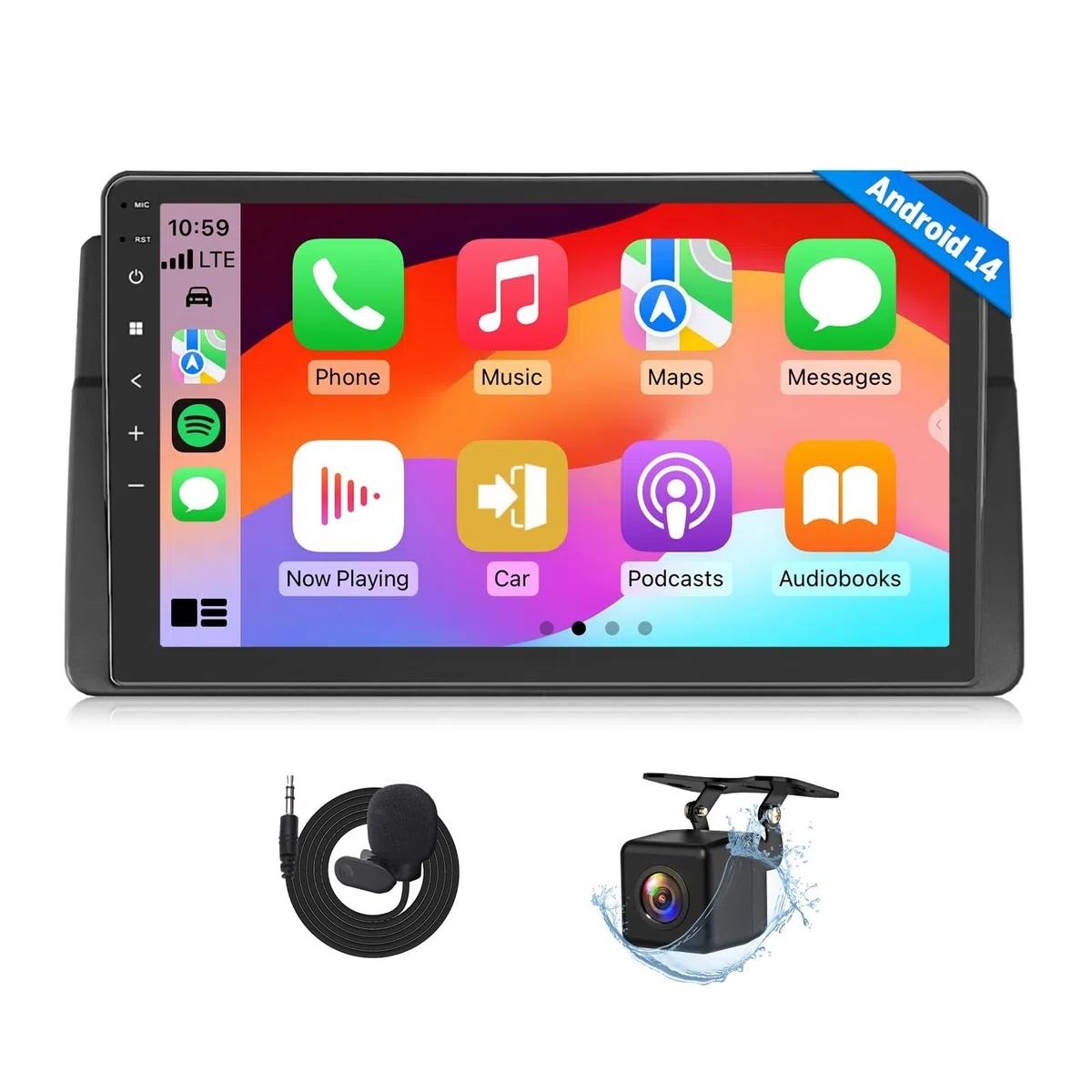 Eonon Autoradio kompatibel mit BMW E46 1998-2006, Android 14 CarPlay, Android Auto, MirrorLink, 3+32 GB GPS, Bluetooth, USB-RCA-Ausgang, unterstützt Rückfahrkamera Online-Update E46X7