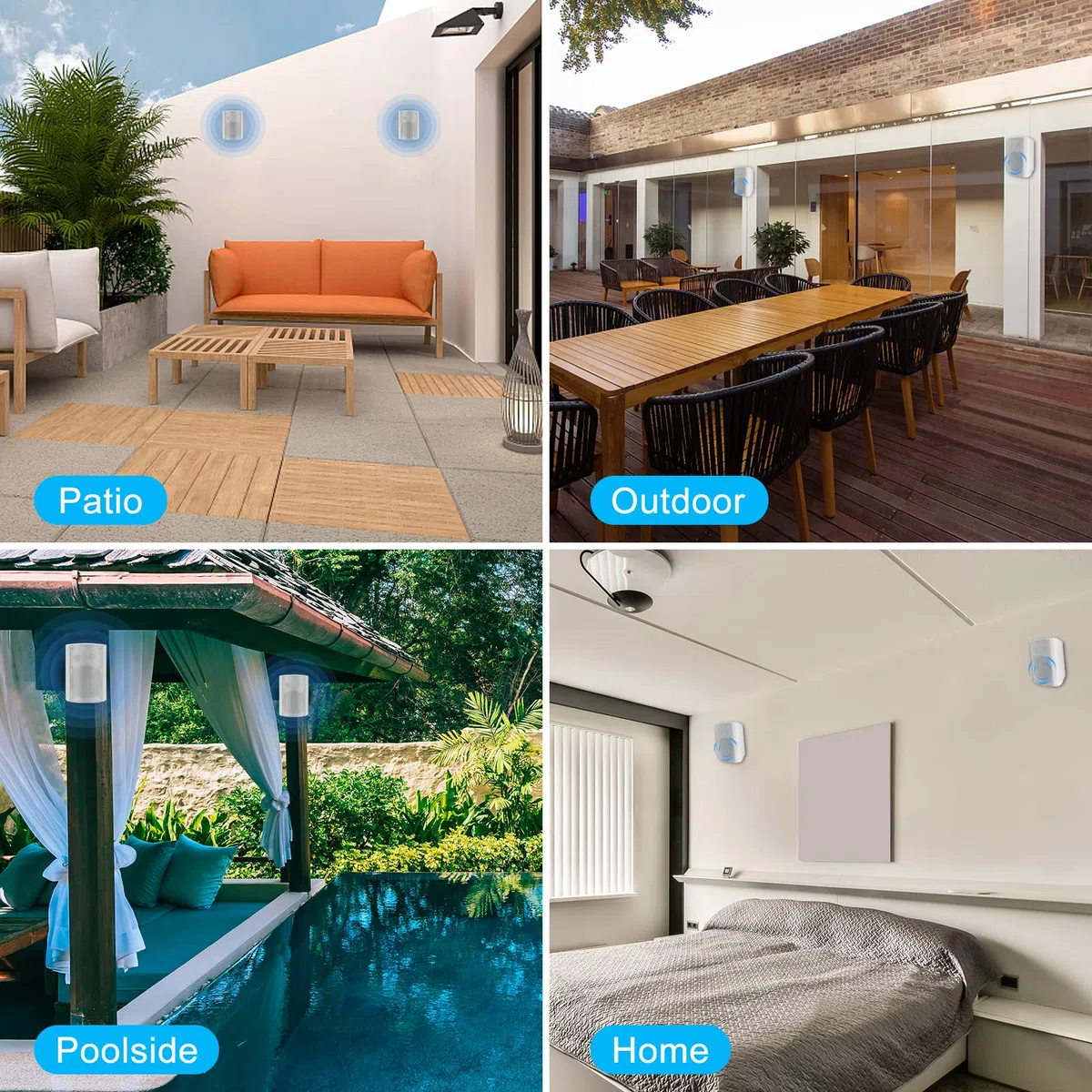 Herdio 6,5 Zoll 400 Watt Bluetooth Outdoor-Lautsprecher Wasserdicht Außenlautsprecher für Garten,Terrasse, Restaurant (Weiß)