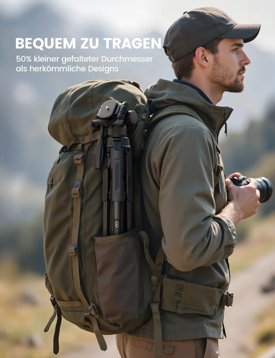 Lamicall Stativ Kamera, Kamerastativ Tripod - [Patentierte Schnellöffnung] Super Stabiles Camera Tripod mit 8KG Tragkraft & 4-Stufige Höhenverstellung, 170cm Reisen Dreibein-Stative mit Handyhalterung