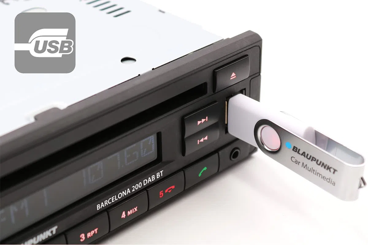 Blaupunkt Barcelona 200 DAB BT, 1-DIN Autoradio, DAB+, Bluetooth, CD, Freisprecheinrichtung, USB, Aux-Eingang, 4x40W, 12V