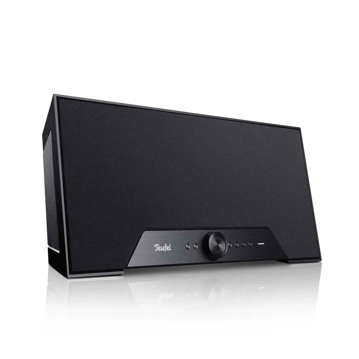 Teufel ONE M All in One WLAN Multiroom Bluetooth Lautsprecher Radio WiFi Musik Streaming System Internetradio HiFi Soundsystem, Integriertem Subwoofer, Wecker - schwarz