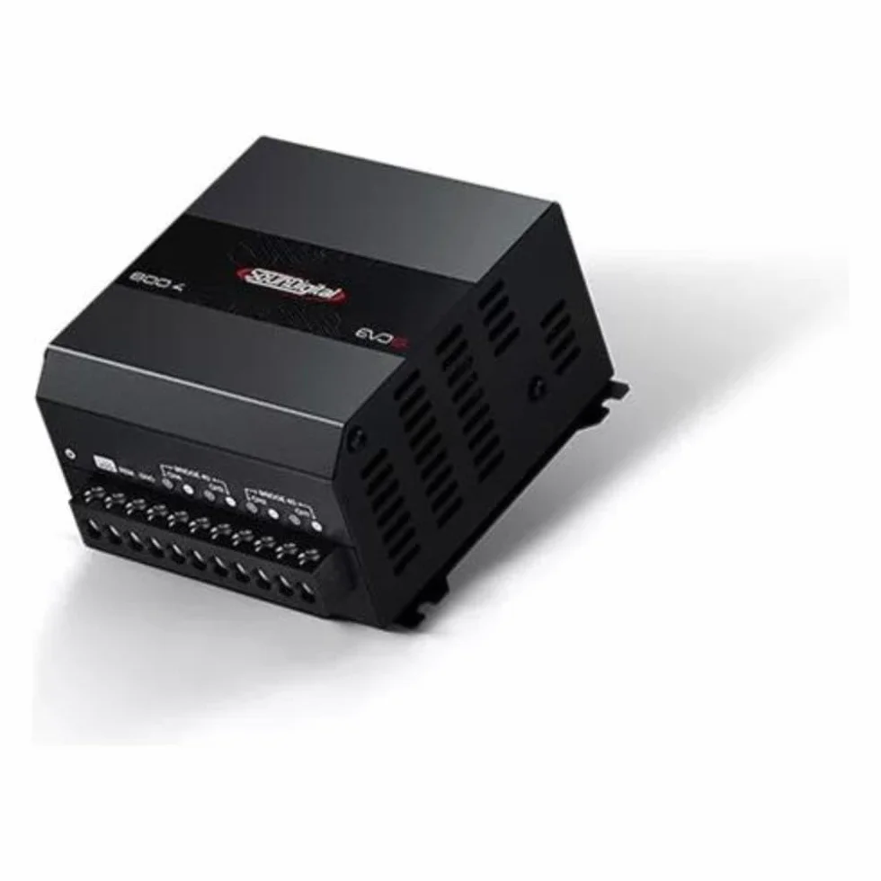 SounDigital 800.4 EVO 6.0 4‑Kanal Auto Verstärker | 800W RMS Endstufe | 4 Ohm | High‑/Low‑Pass Filter | Cinch Eingang | Kompakte Car‑HiFi Endstufe