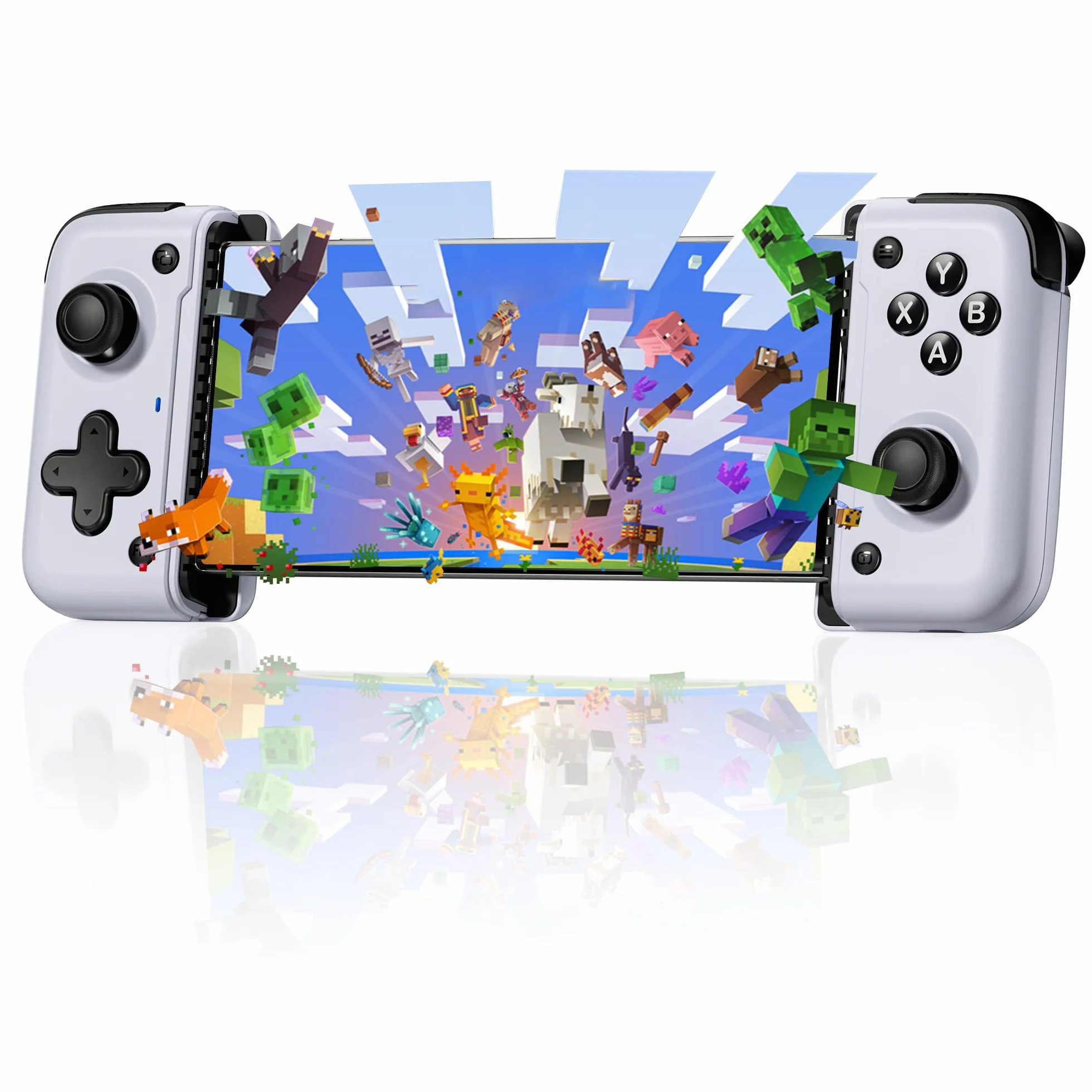 EasySMX M05 Handy Controller Android, Smartphone Controller für iPhone15 Series mit USB C, Bluetooth Handy Controller mit Hall Effekt Trigger & Programmierbare Tasten, Plug and Play -Weiß