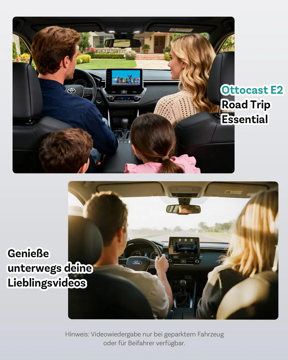 OTTOCAST OttoAibox E2 2026 Android 13 Car AI Box – Wireless CarPlay & Android Auto Adapter, 3-in-1 Smart System, CloudSIM 3.0, Dual WiFi, Split Screen, Plug & Play Car Multimedia Upgrade