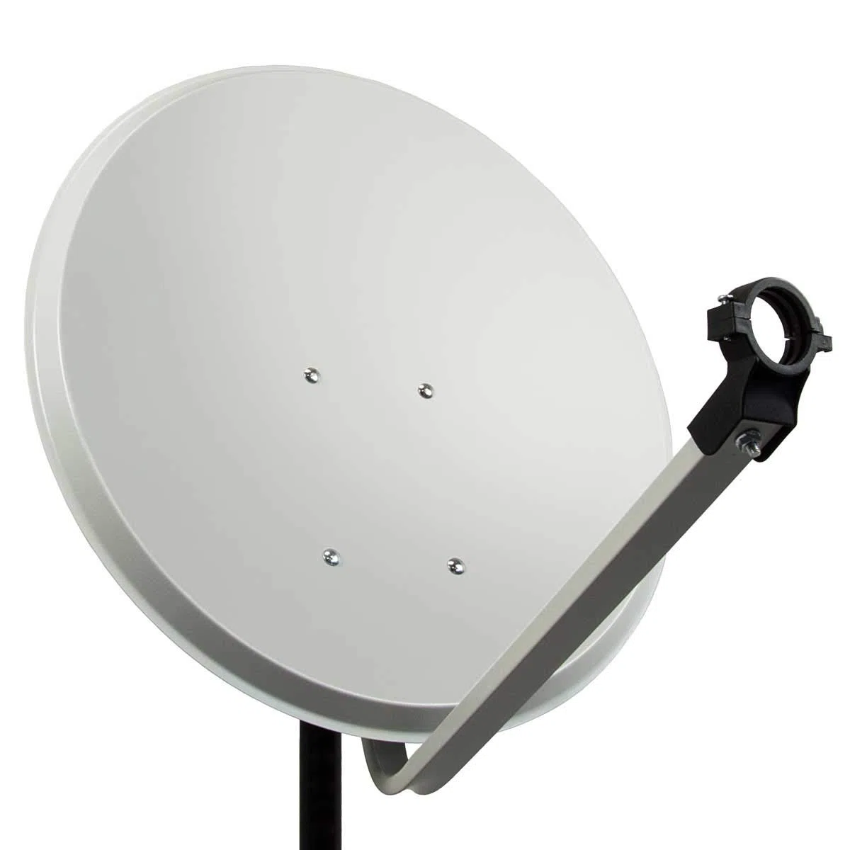 Premium X Satelliten-Komplettanlage 80cm Satellitenschüssel Aluminium Quad LNB Kabel 50m Wandhalter 45cm, SAT bis 4 Teilnehmer