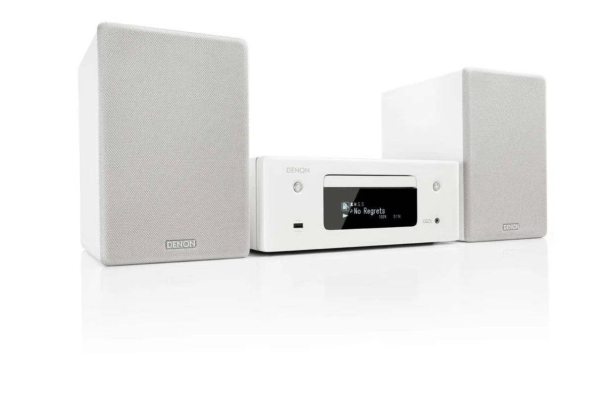 Denon CEOL N-10 Kompaktanlage, HiFi Verstärker mit 2-Wege Lautsprechern, CD-Player, Internetradio, Musikstreaming, HEOS Multiroom, Bluetooth, WLAN, AirPlay 2, Alexa Kompatibel, 2 Optische TV-Eingänge