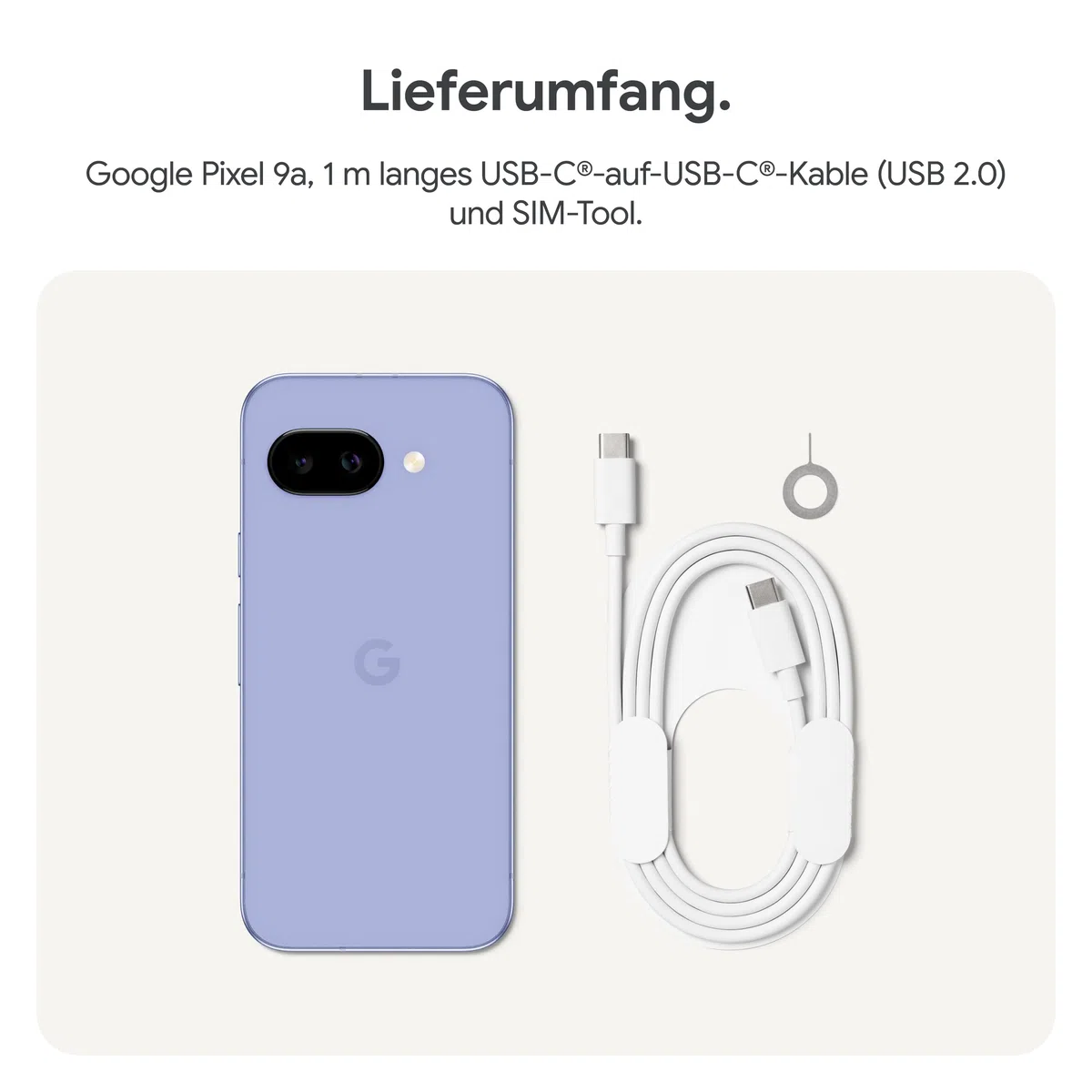 Google Pixel 9a Android-Smartphone ohne SIM-Lock, 128GB, Iris