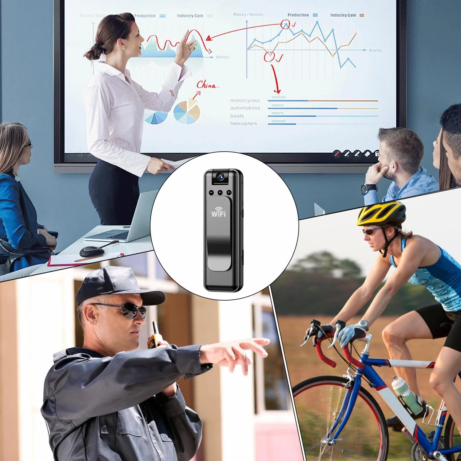 Body Cam, kleine Überwachungskamera, 0,33 Zoll tragbarer Video- und Audioaufnahme-Camcorder, Clip auf Mini-Fotogerät für Outdoor-Radfahren, Wandern und Reisen