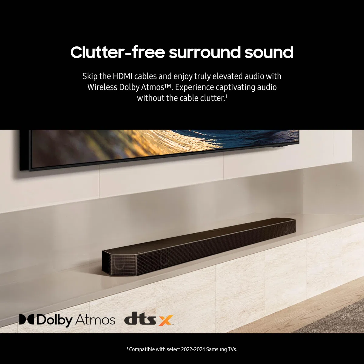 Samsung HW-Q990D Soundbar 11.1.4 ch mit Dolby-Sound, Surround-Sound-Erweiterung, adaptiver Sound, kabelloser Subwoofer, 2024