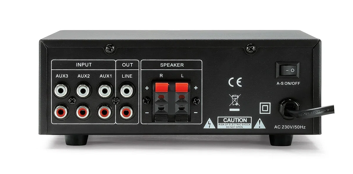 Dynavox CS-PA1 MK II Mini Stereo-Verstärker, Klangregelung Bass Hochton, 3,5 mm Klinke Kopfhörer, schwarz