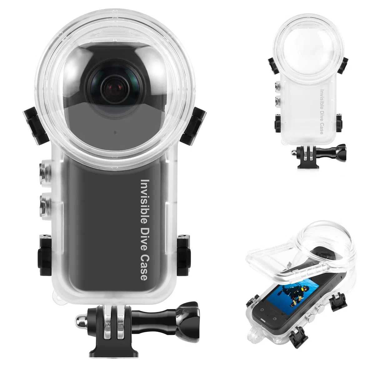 PULUZ wasserdichte Tauchtasche für Insta360 X4, 50 m Unterwasser-unsichtbare Tauchhülle für Insta360 X4 Kamera-Zubehör, versiegelte Schutzhülle, Gehäuse, 360-Grad-Fotografie