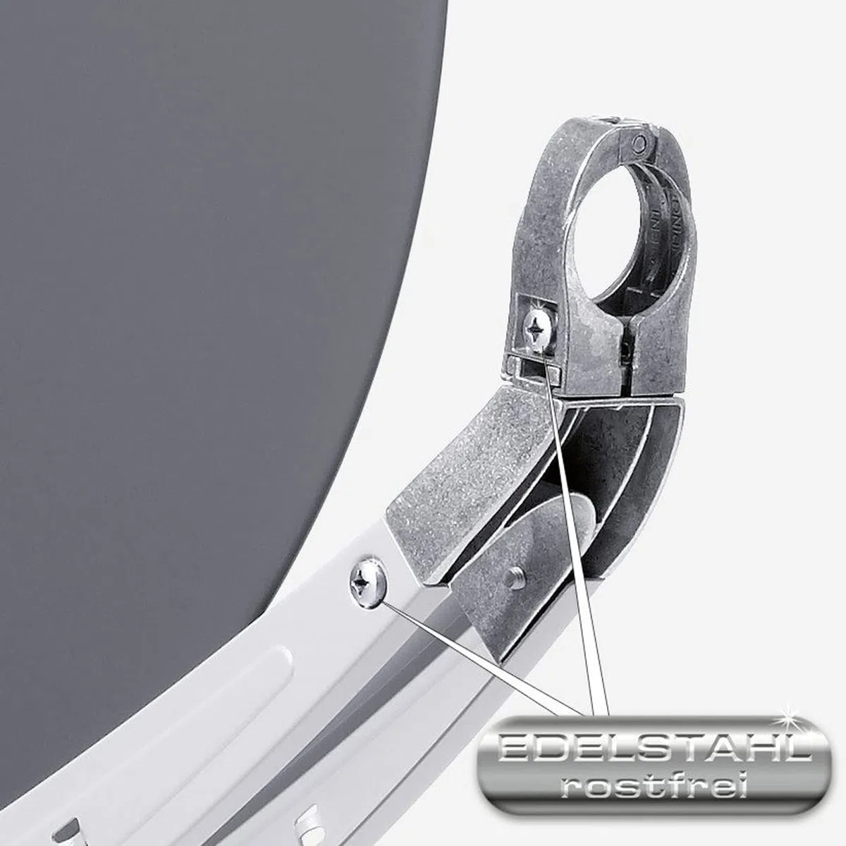 Fuba DAA 850 A Satanlage Set Aluminium Satellitenschüssel in Anthrazit HDTV 3D 4K Premium X Deluxe Octo LNB 1 Sat für 8 Teilnehmer