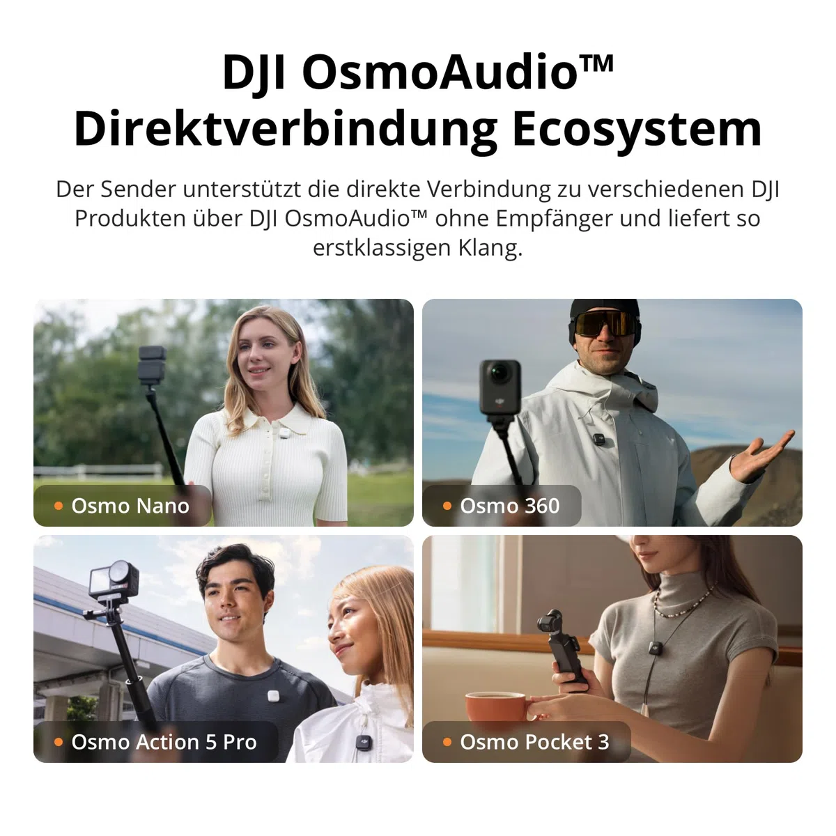 DJI Mic Mini Sender Mikrofon Infinity Schwarz, Ultraleicht, OsmoAudio, Geräuschunterdrückung, Wireless Mikrofon für Handy/Kamera, iPhone, Android