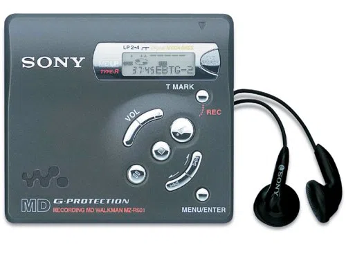 Sony MZ-R501 MiniDisc Walkman, Aufnahmefunktion, Schwarz