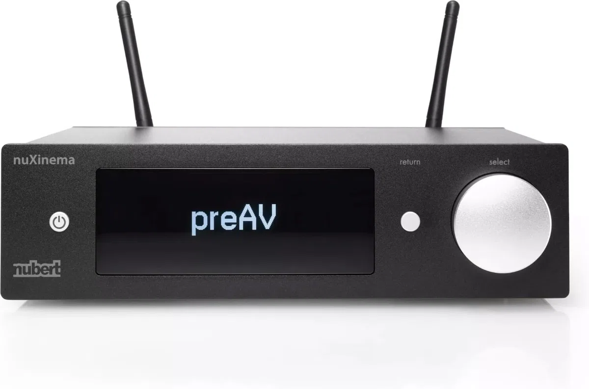 Nubert nuXinema preAV AV-Vorverstärker Dolby Atmos DTS:X Wireless Surround-Sound 9 Quellen
