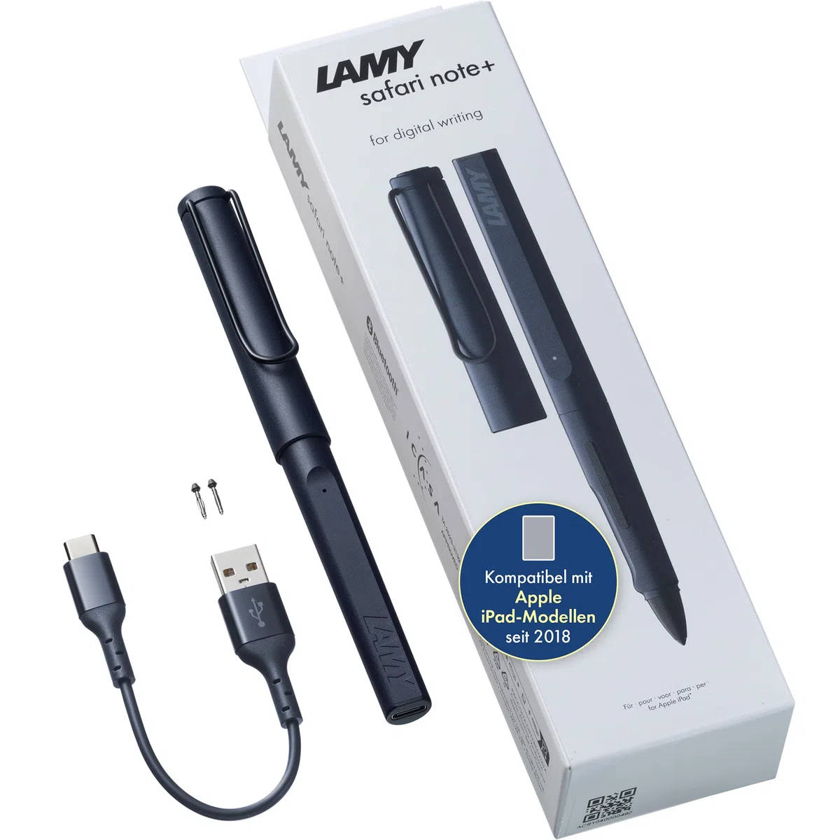 LAMY Safari Note+ Steel Black iPad Stift – Stylus Pen mit Palm Rejection, Neigungssensitivität & ergonomischen Griff – kompatibel mit verschiedenen iPad Modellen – bis zu 10 Stunden Akkulaufzeit