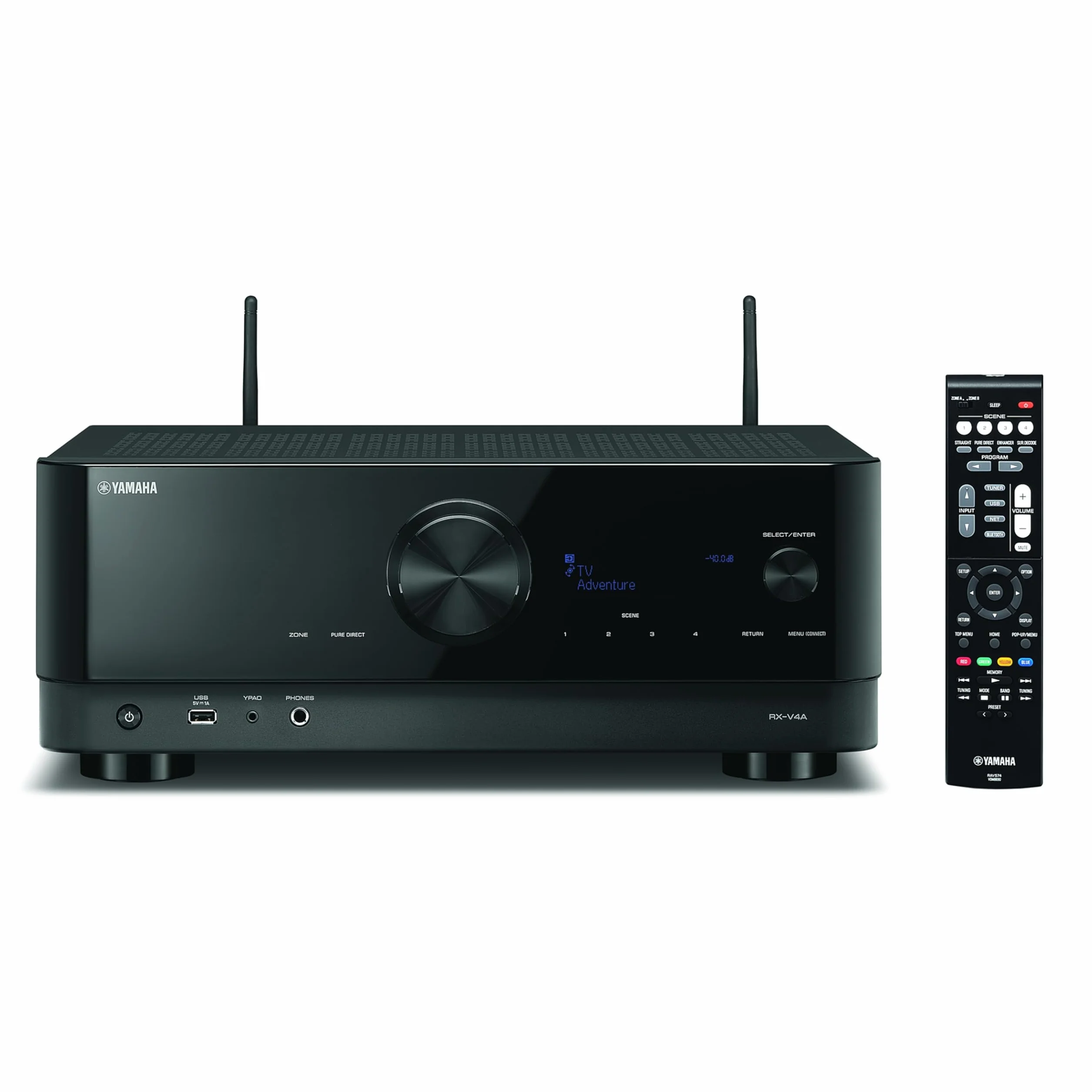 Yamaha RX-V4A Netzwerk-Receiver 5.2 Kanäle MusicCast Surround-Sound Gaming Funktionen Voice Control schwarz