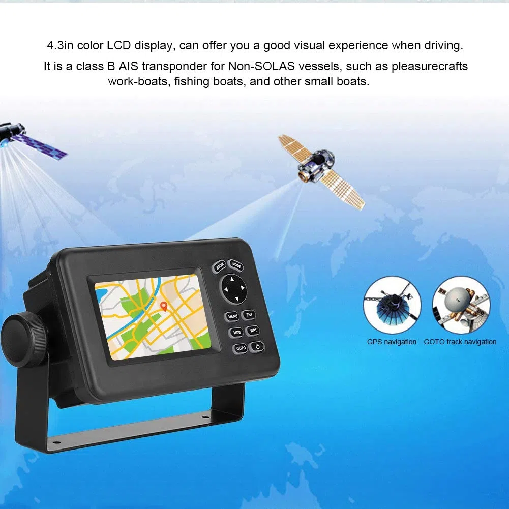 Cuifati -528A 4,3-Zoll-Farb-LCD-Marine-GPS-Navigator AlarmortungsgeräT Klasse B AIS-Transponder-Kombikits
