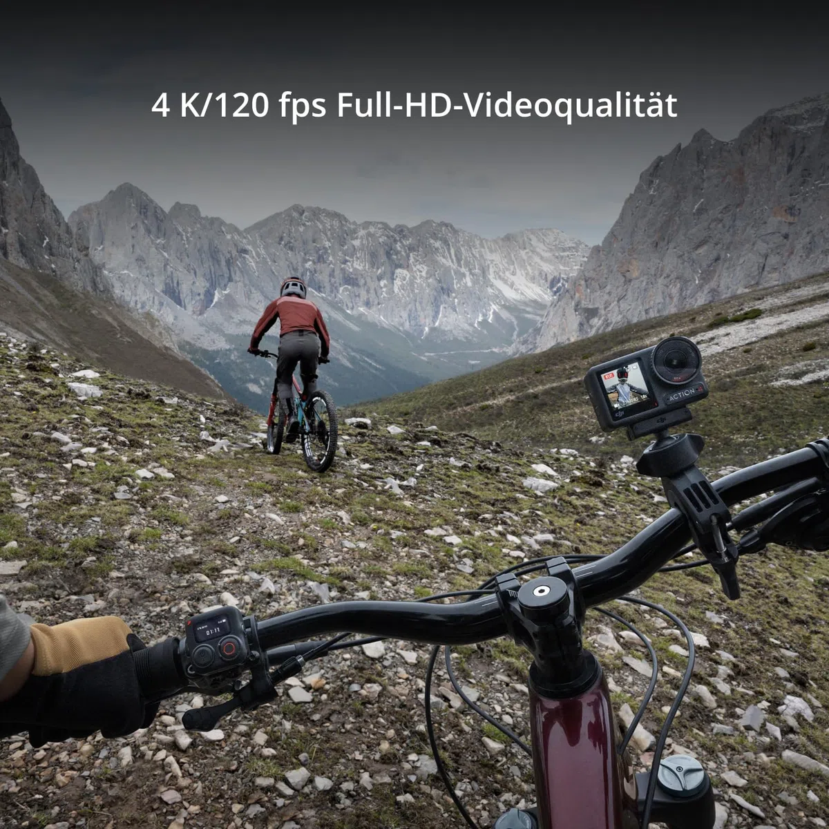 DJI Osmo Action 4 Essential-Combo, 4K/120fps Action Cam mit 1/1,3-Zoll-Sensor, Unterwasserkamera, 10-Bit und D-Log M-Farbleistung, 1.770 mAh Akku