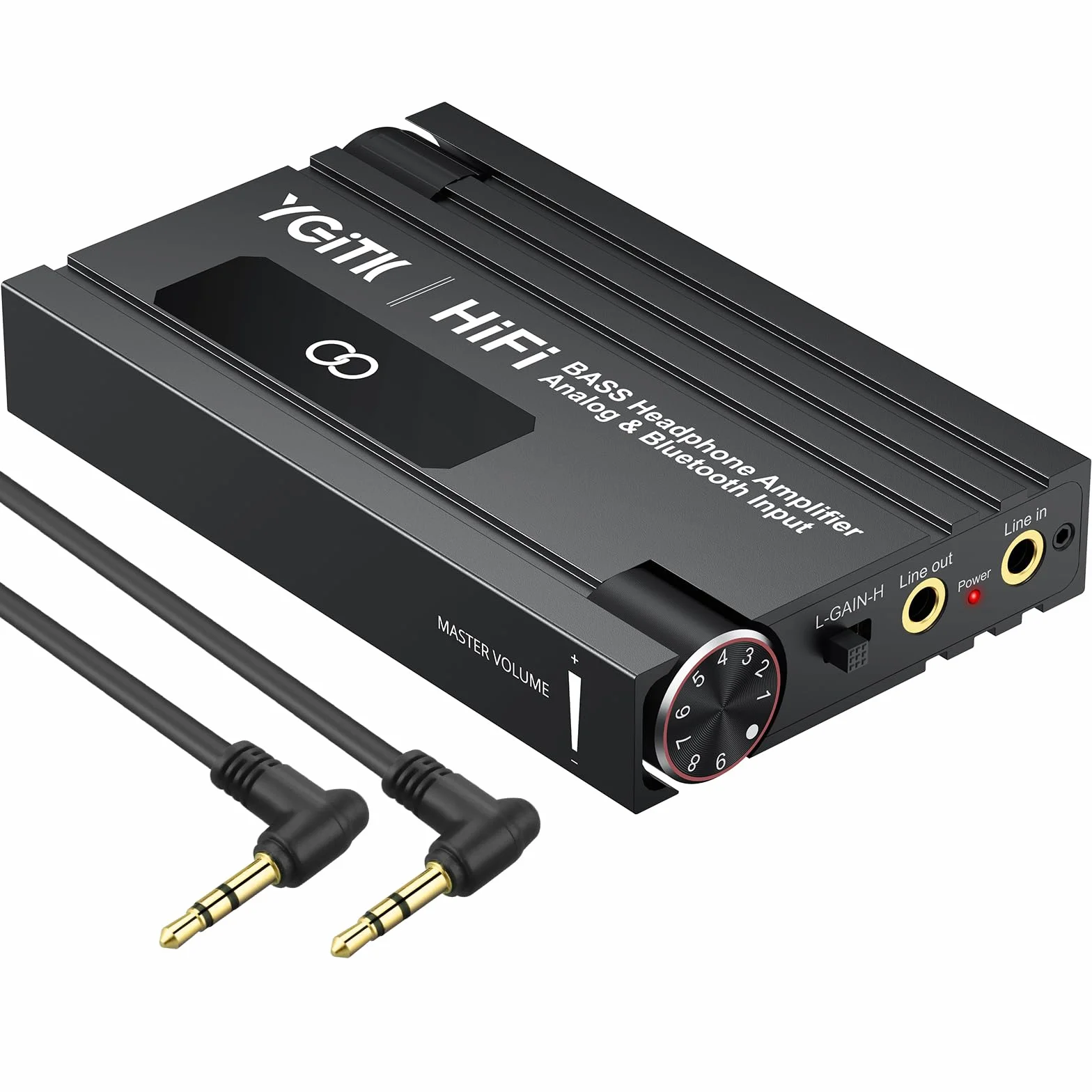HiFi Kopfhörerverstärker Bluetooth Tragbar BASS 3,5-mm zweistufiger Verstärkungsschalter 16-600Ω Wiederaufladbar Audio Verstärker Schwarz