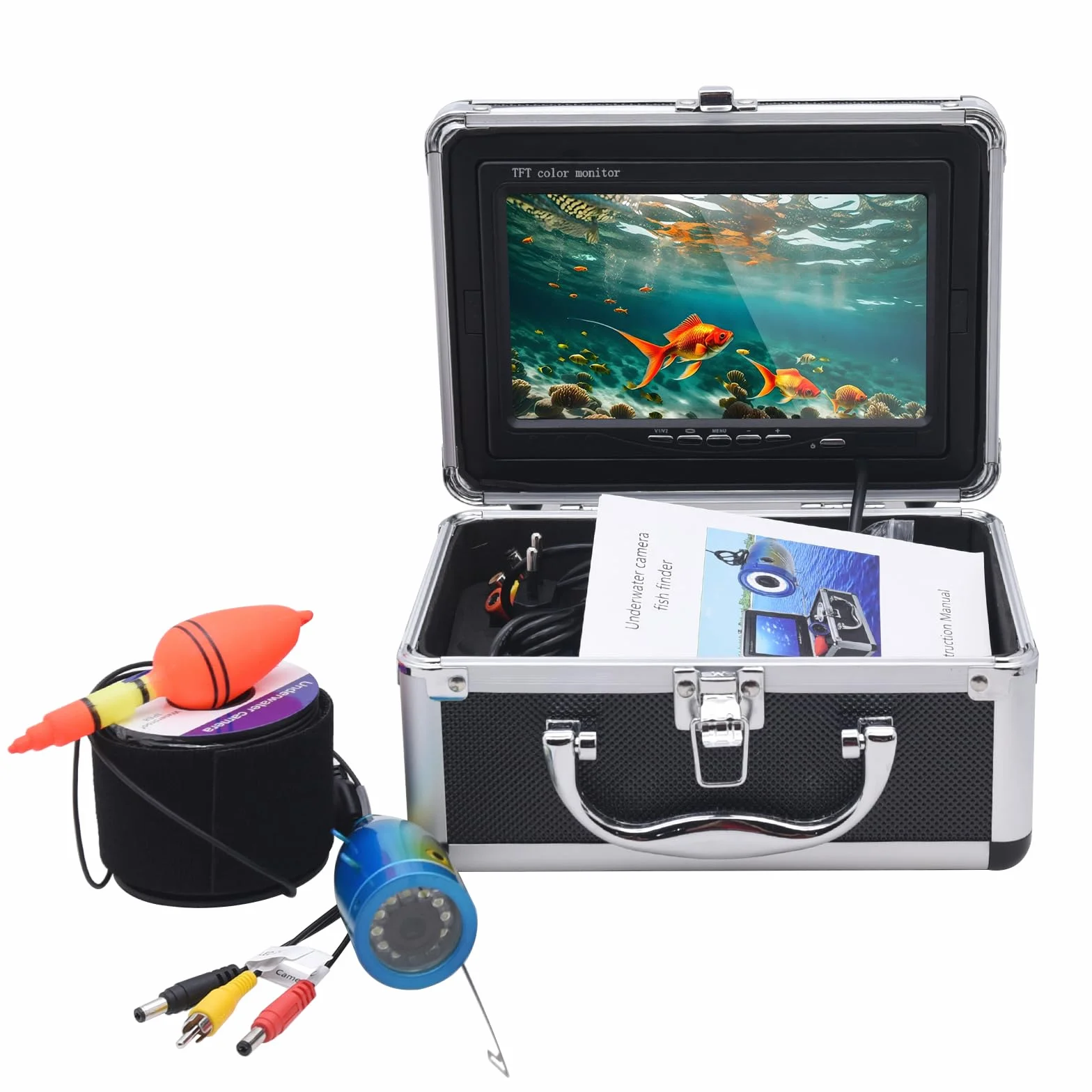 KAOLALI Unterwasser-Angelkamera Kamera für Unterwasserangeln, LCD-Display, HD, 1080P, Unterwasserkamera, Angeln, Wasserdicht, für Fischerei auf EIS im See und Boot
