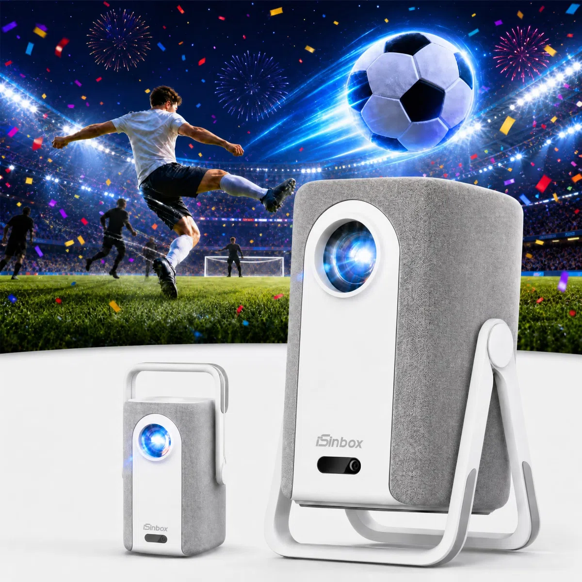 iSinbox 1200ANSI 4K Kurzdistanz Beamer mit Netflix, Dolby Audio, Autofokus & Trapezkorrektur, WiFi 6, Bluetooth 5.4, HDR10+