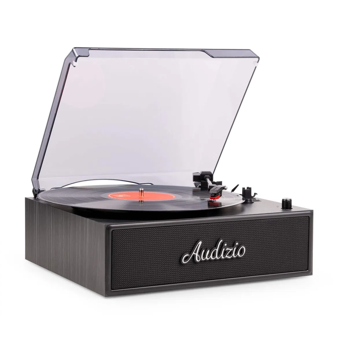 Audizio Reno - Plattenspieler mit Lautsprecher Bluetooth - Retro Schallplattenspieler - Vinyl Player für 33/45/78 RPM, Turntable Vinyl mit Riemenantrieb, Vintage Schallplatten Spieler - Schwarz