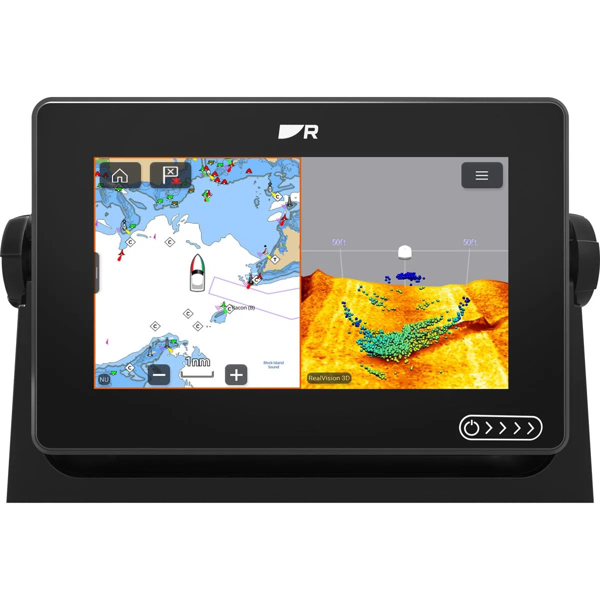 Raymarine Axiom+ 7 RV, Multifunktions-Touchscreen, 17,8 cm (7 Zoll), 600 W, Downvision und Realvision, integriertes 3D, WiFi, ohne Mapping oder Sonde