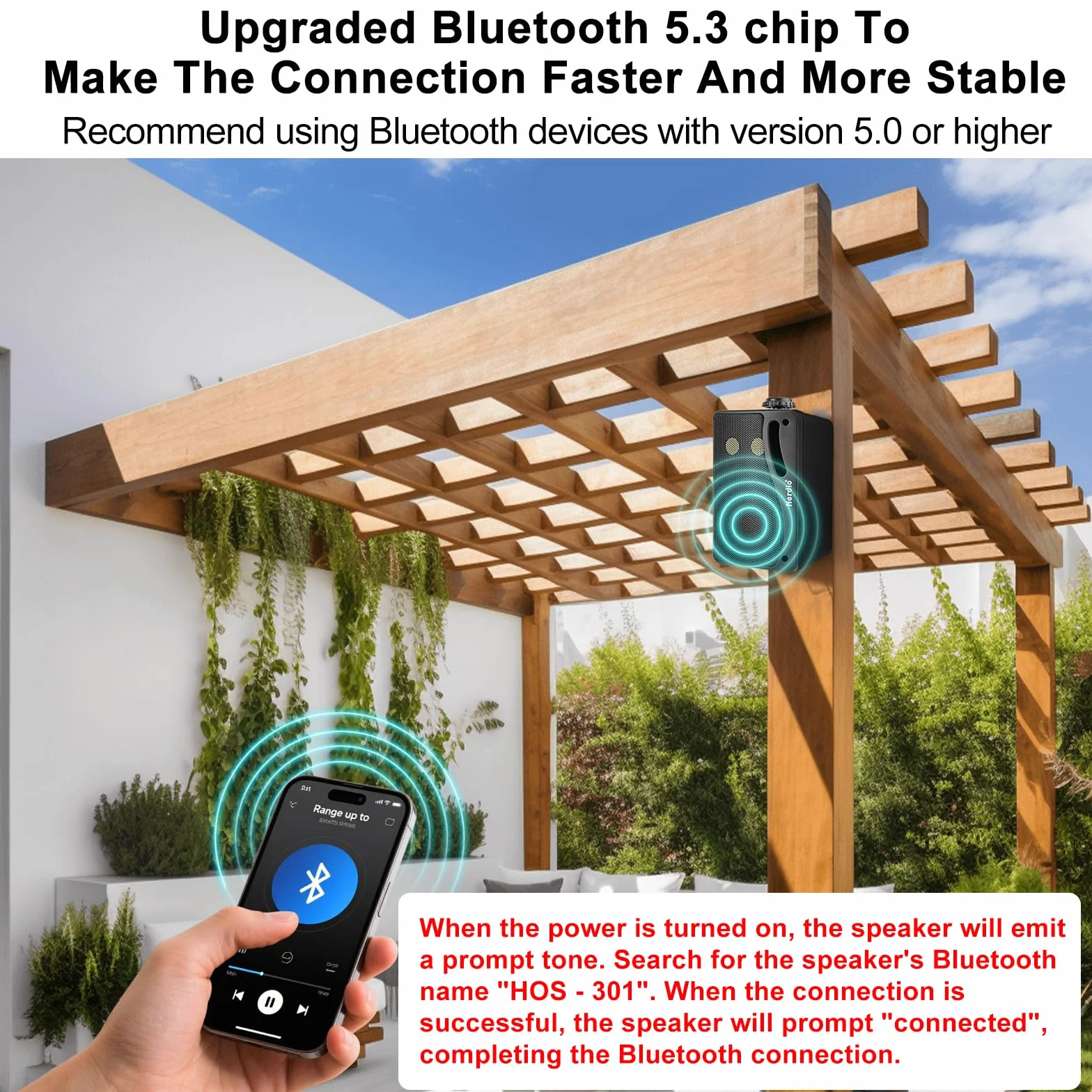 Herdio 3,5 Zoll Bluetooth Outdoor Lautsprecher Marine Lautsprecher 3 Wege 200W kabelgebunden Wasserdicht Weatherproof für Outdoor Indoor Patio Garten Deck Camper Boot Terrasse Restaurant (Schwarz)