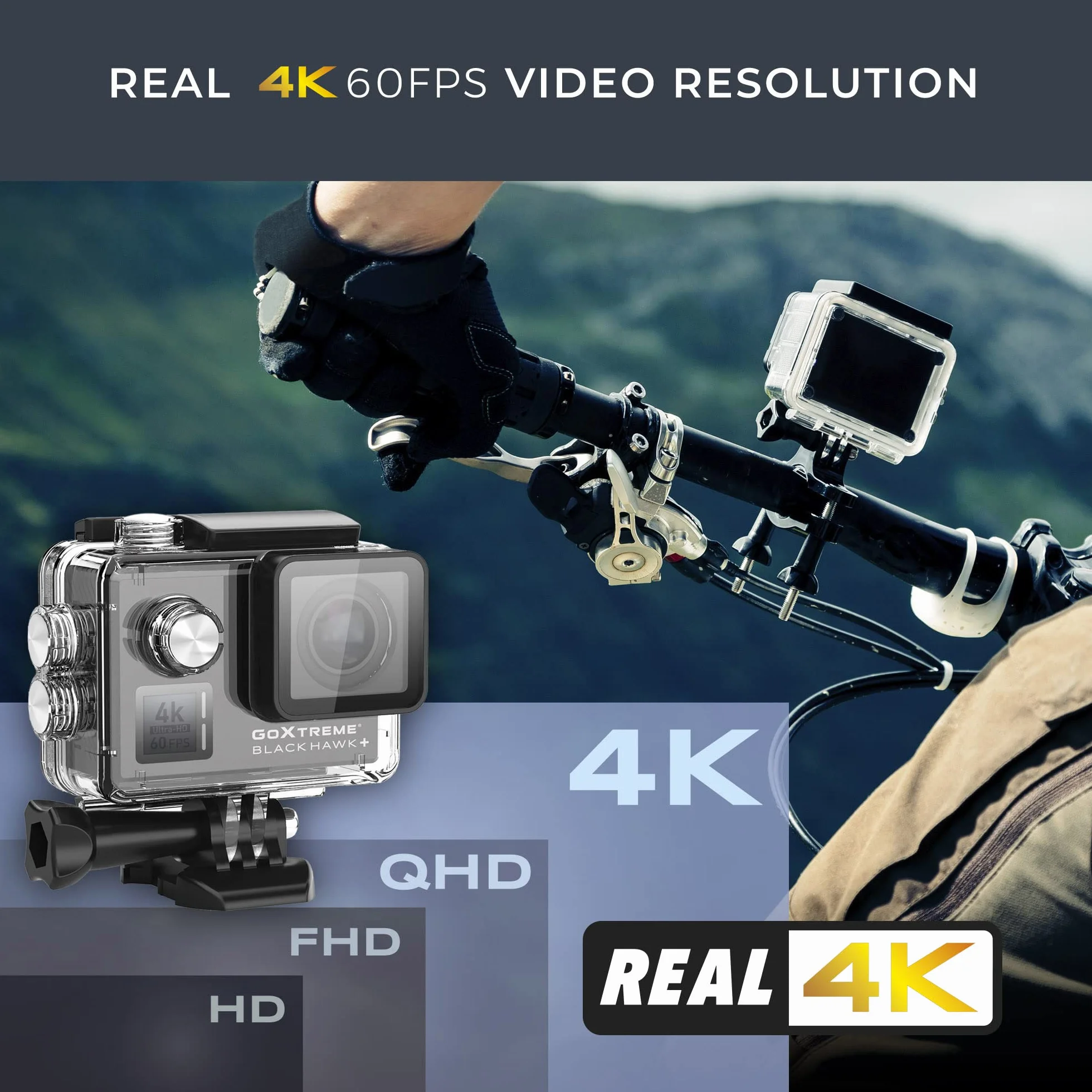 GoXtreme Blackhawk 4K+ ActionCam 4K-60fps Schwarz