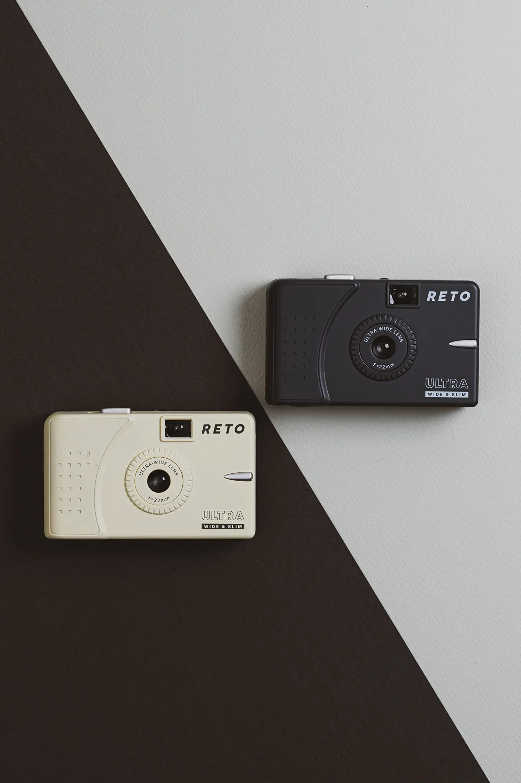 RETO Ultra Wide und Slim 35 mm Wiederverwendbare Tageslicht-Filmkamera – 22 mm Weitwinkelobjektiv, fokusfrei, leicht, einfach zu bedienen (schlammgelb)