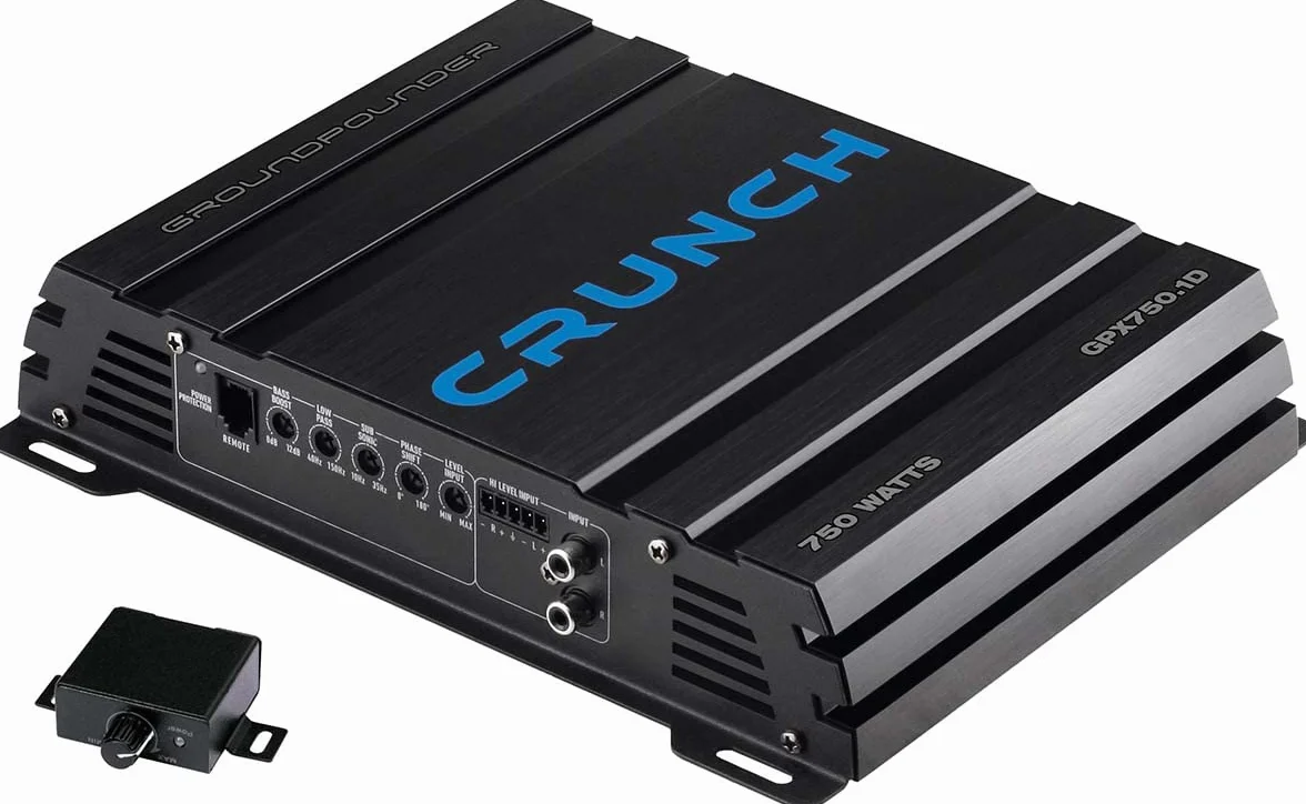 Crunch GPX750.1D Digitaler Auto-Verstärker, 1 Kanal, 750 W, Lautstärkeregelung, Bass/Höhen, geeignet für (Automarke): Univer