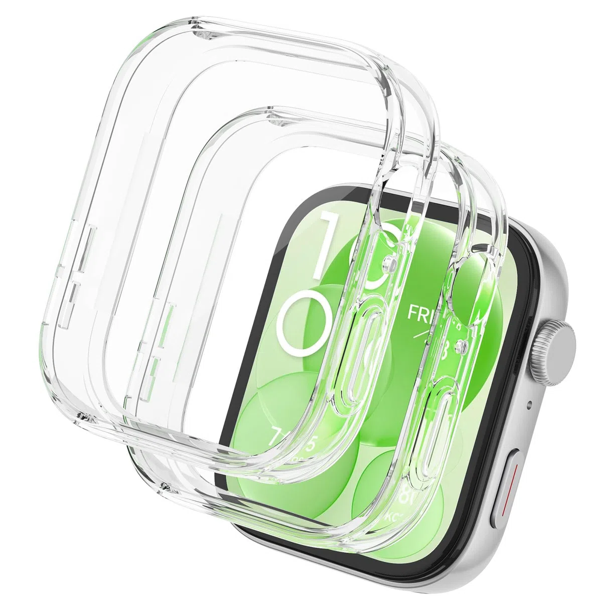 2 Stück Hülle für Huawei Watch Fit 3 Schutzhülle, Flexibles TPU Displayschutz Case 360° Rundum Kratzfest Abdeckung Ultradünne Schutz Gehäuse für Huawei Watch Fit 3