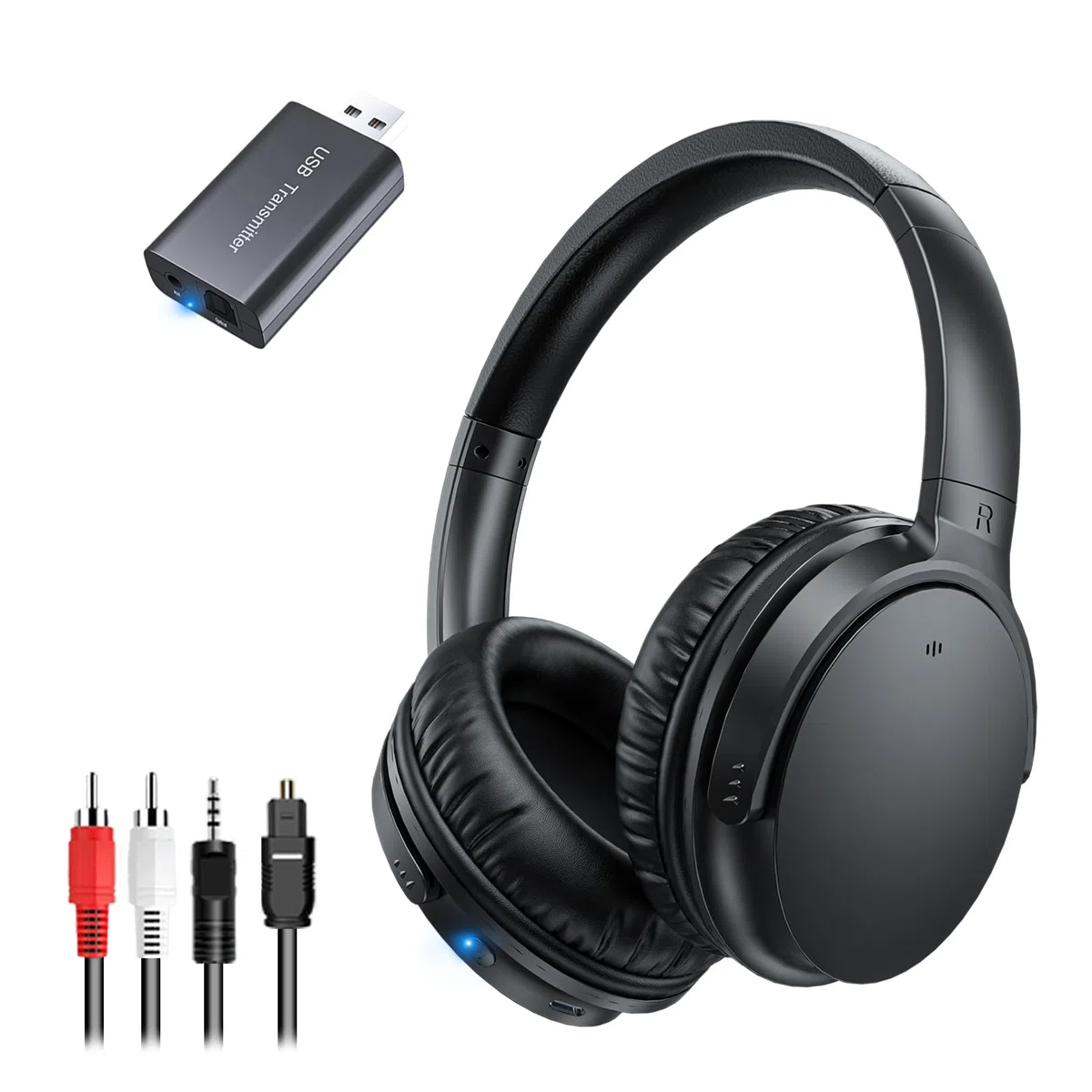 Kabellose TV-Kopfhörer für Senioren AptX Low Latency Over-Ear Headset mit USB-Sender Lauter & Klarer 20 Stunden Spielzeit