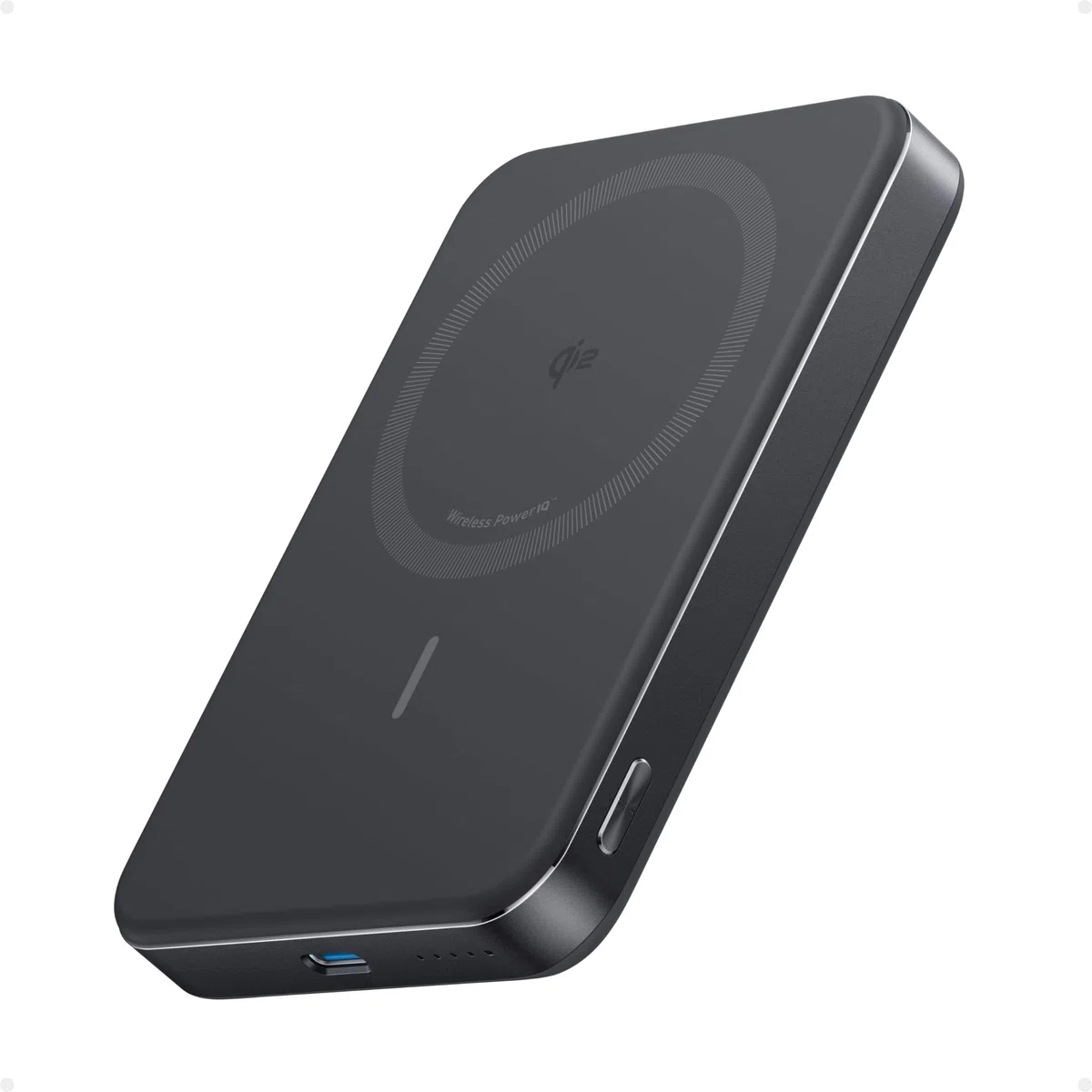 Anker MagGo Powerbank, extrem flach, 10000mAh magnetischer Akku, Qi2-zertifiziert 15W, schnelles MagSafe-kompatibles tragbares Ladegerät, ergonomisches Design, für iPhone 17/16/15/14 Serie und mehr
