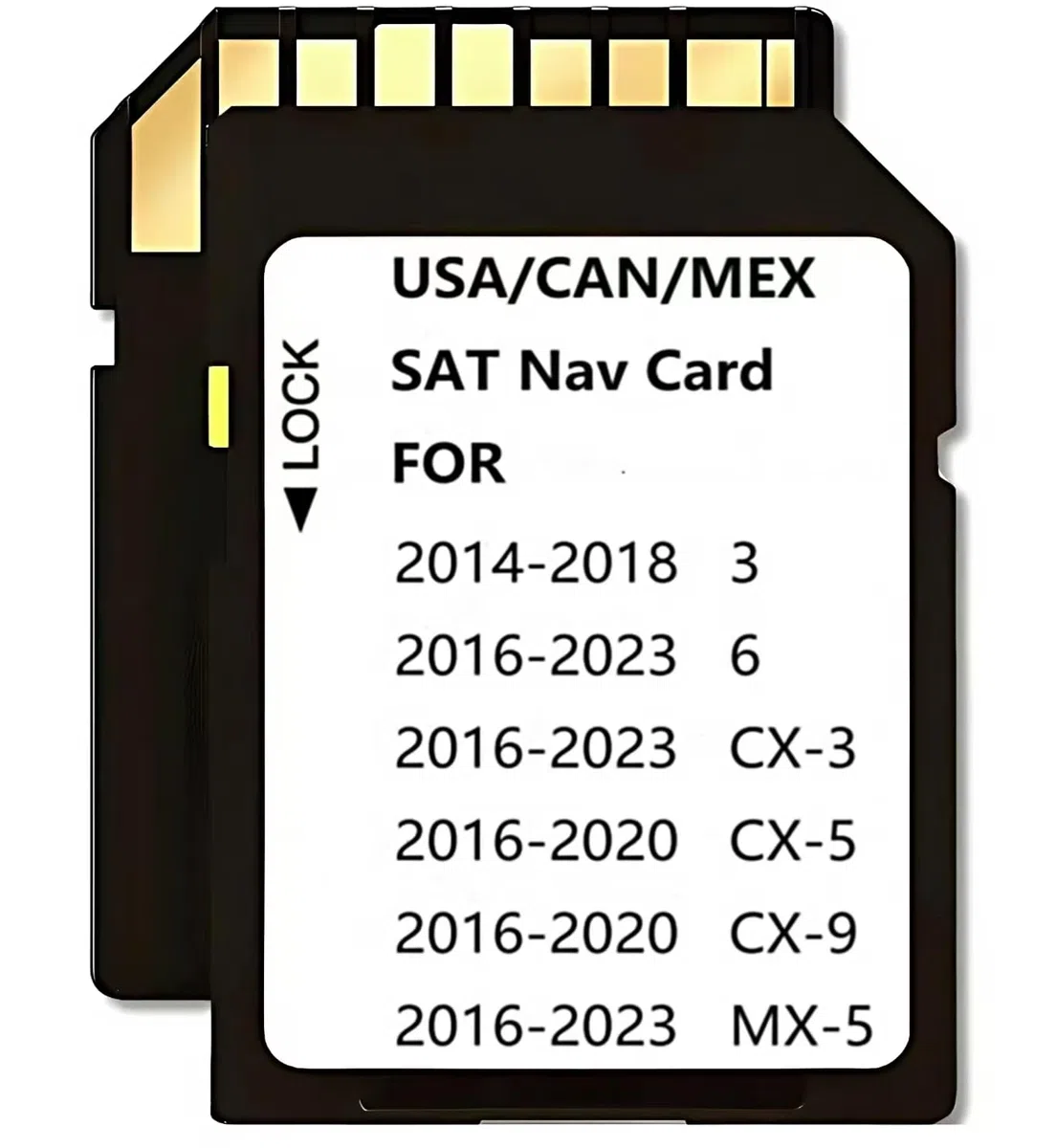 Navigations-Speicherkarte kompatibel mit Maz*da 2016–2020 CX-5 / CX-9, 2014–2018 Maz*da 3, 2016–2023 Maz*da 6 / CX-3 / MX-5, verbesserte USA/CAN/MEX Karten