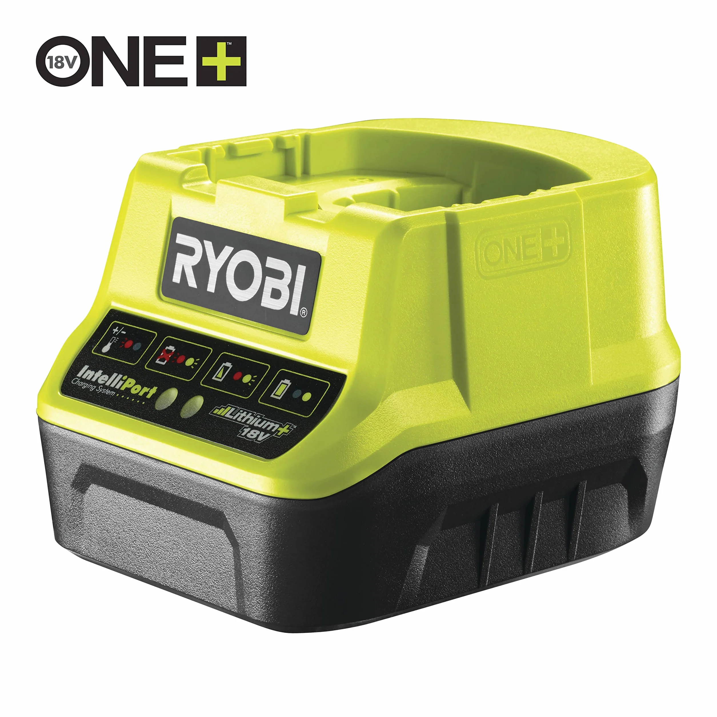 RYOBI Starterset RC18120-242X, 1 x Lithium+ Akku 18 V – 4,0 Ah, 1 x Kompakt-Lithium-Akku + 18 V 2,0 Ah und 1 x Ladegerät 2,0 A