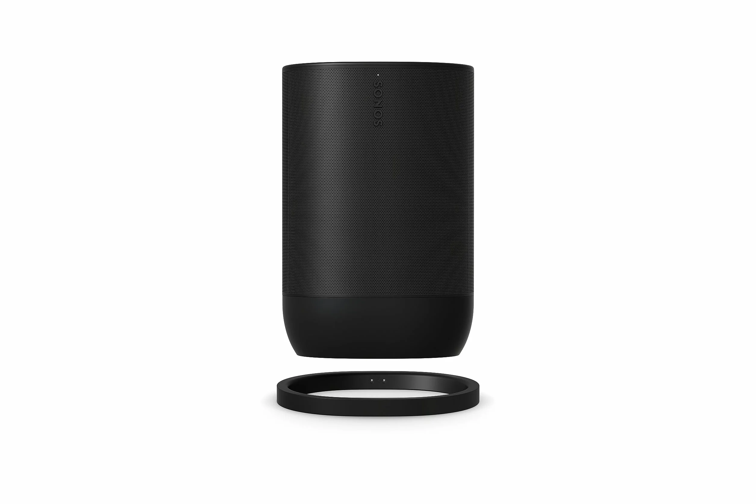 Sonos Move 2 | Tragbarer WLAN Speaker mit WLAN, Bluetooth, kompatibel mit Amazon Alexa, mindestens 24 Stunden Akkulaufzeit und kabelloser Ladestation - Schwarz