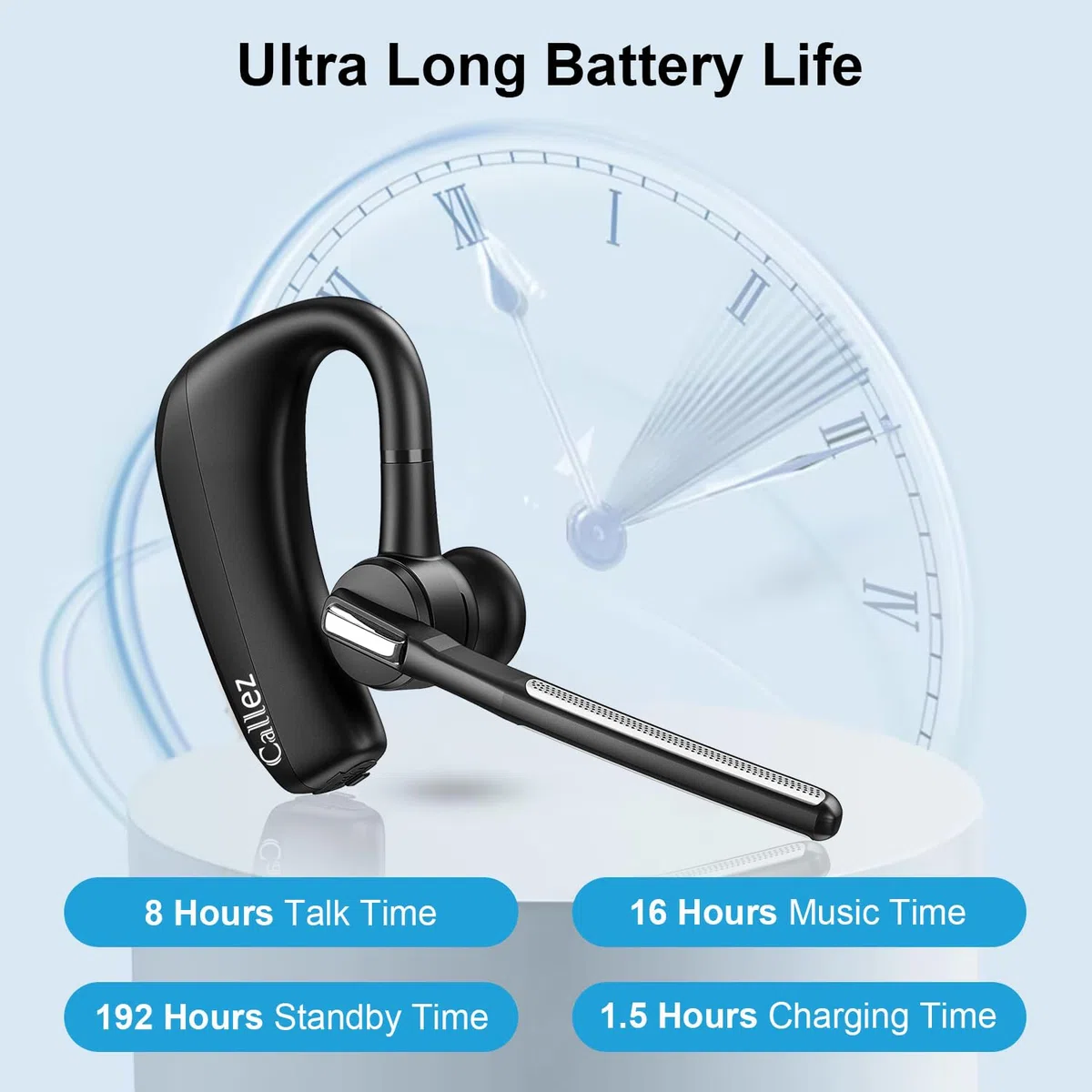 Callez Bluetooth Headset V5.0 Kabellos Kopfhörer Freisprech mit CVC8.0 Dual Mikrofon ENC Noise Cancelling für iPhone Samsung