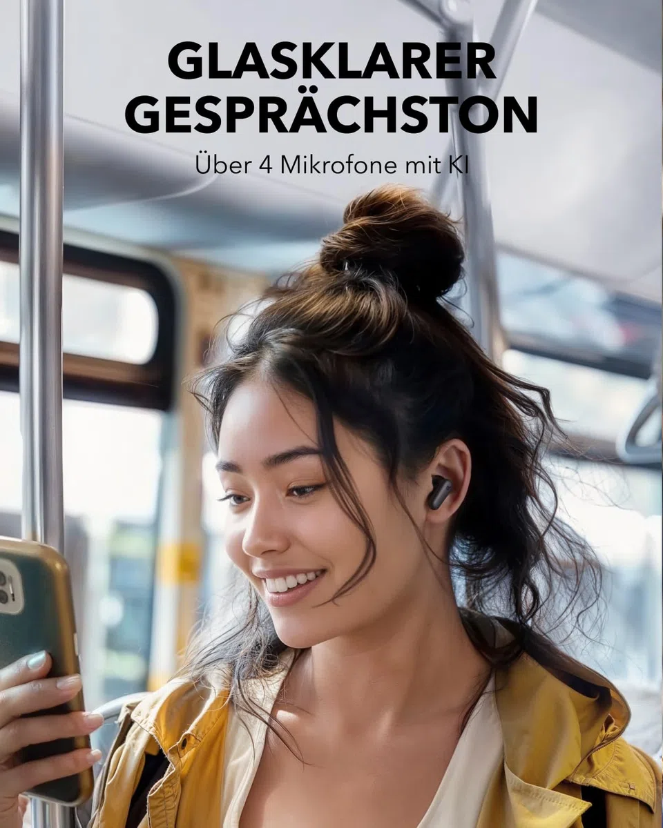 Anker soundcore P30i Kabellose Ohrhörer mit Geräuschunterdrückung, Bass, 45h Spielzeit, IP54, Bluetooth 5.4
