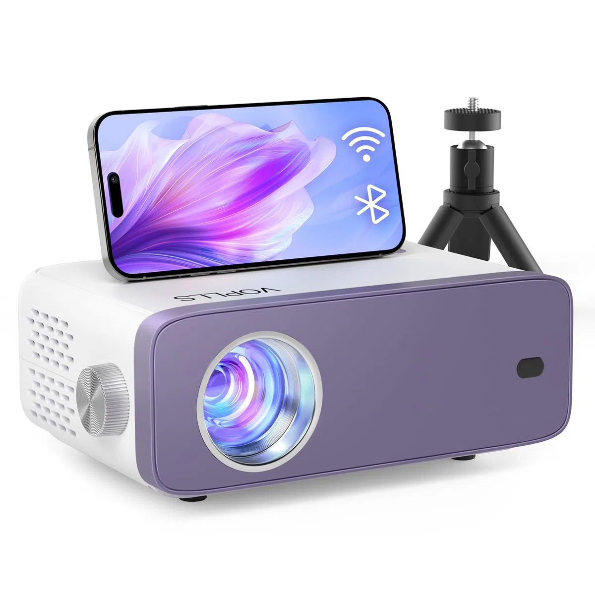 VOPLLS Mini Beamer 26000L WiFi Bluetooth Full HD 1080P Projektor Tragbar mit 50% Zoom Heimkino