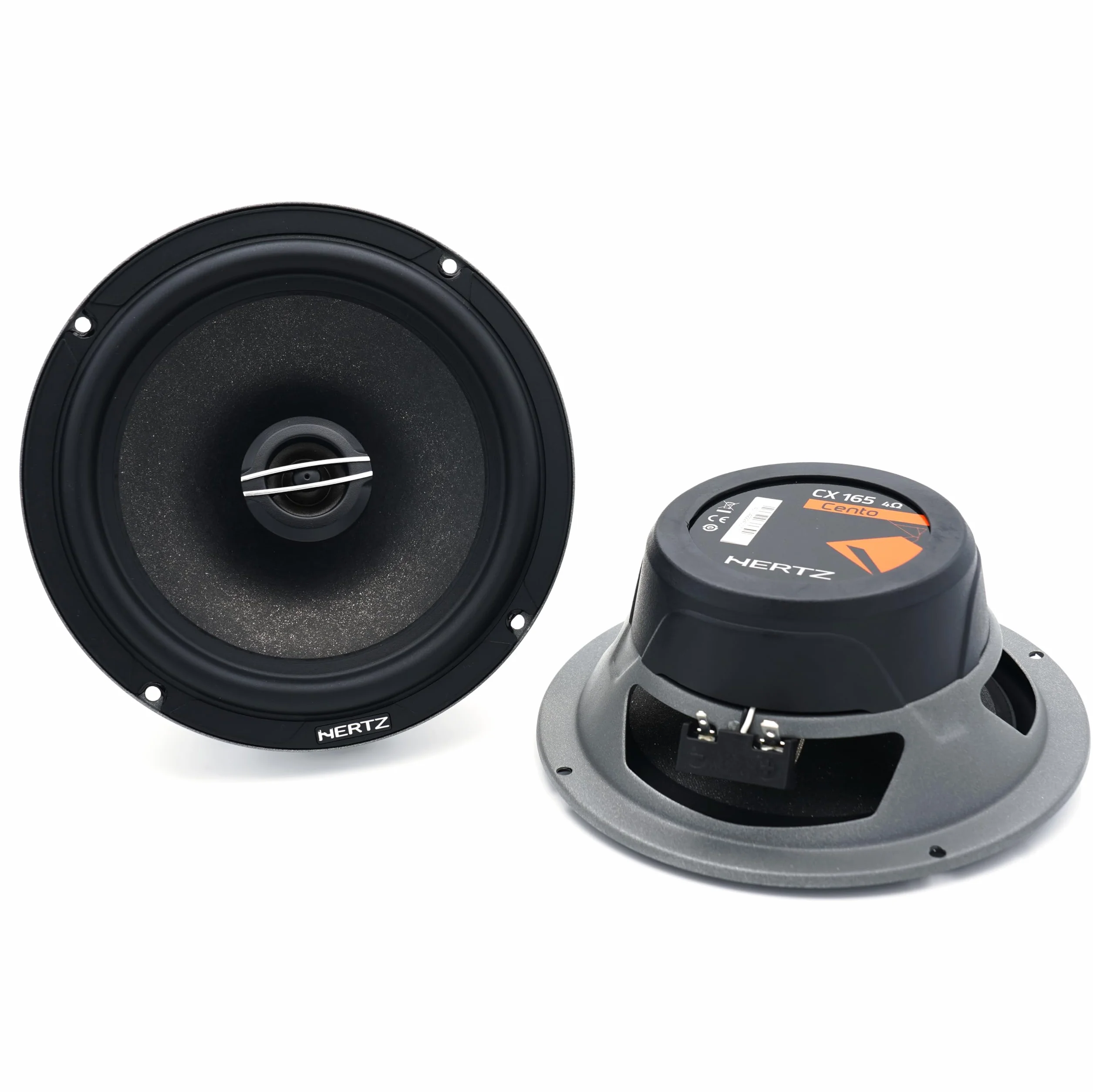 Hertz CX 165 – Paar 2-Wege-Koaxiallautsprecher 165 mm mit 24 mm PEI-Hochtöner und Polypropylen-Tieftöner, ausgewogene Klangwiedergabe und OEM-freundliche Installation, maximale Leistung 210W