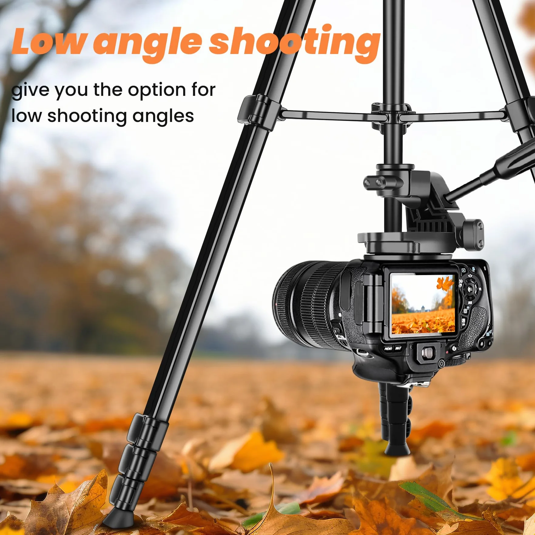 Nineigh Kamera Handy Stativ, 190cm Horizontal Stativ for Smartphone mit Fernauslöser, Leichtes Aluminium Camera Tripod mit 3 Wege Kopf, Fotostativ Kamera Reise für iPhone/Samsung/Huawei/DSLR