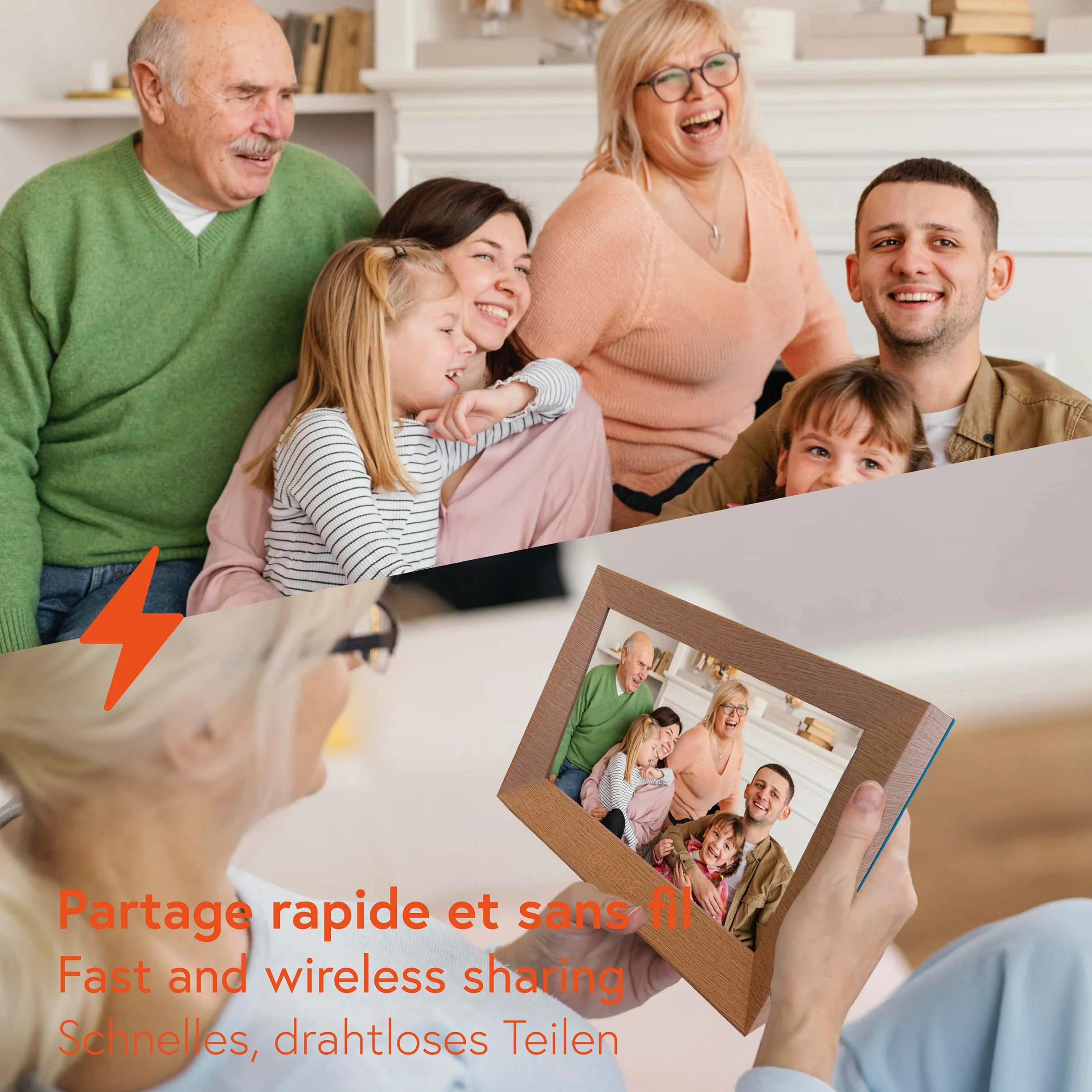 4G Digitaler Fotorahmen für die ältere Generation - Arbeitet mit 4G oder mit Wi-fi - Teilen Sie Bilder einfach mit Ihren Großeltern - Bildschirm 10 Zoll