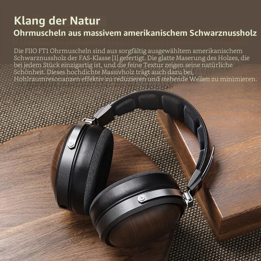 FiiO FT1 32Ω große dynamische Treiber-Kopfhörer mit Massivholzschalen