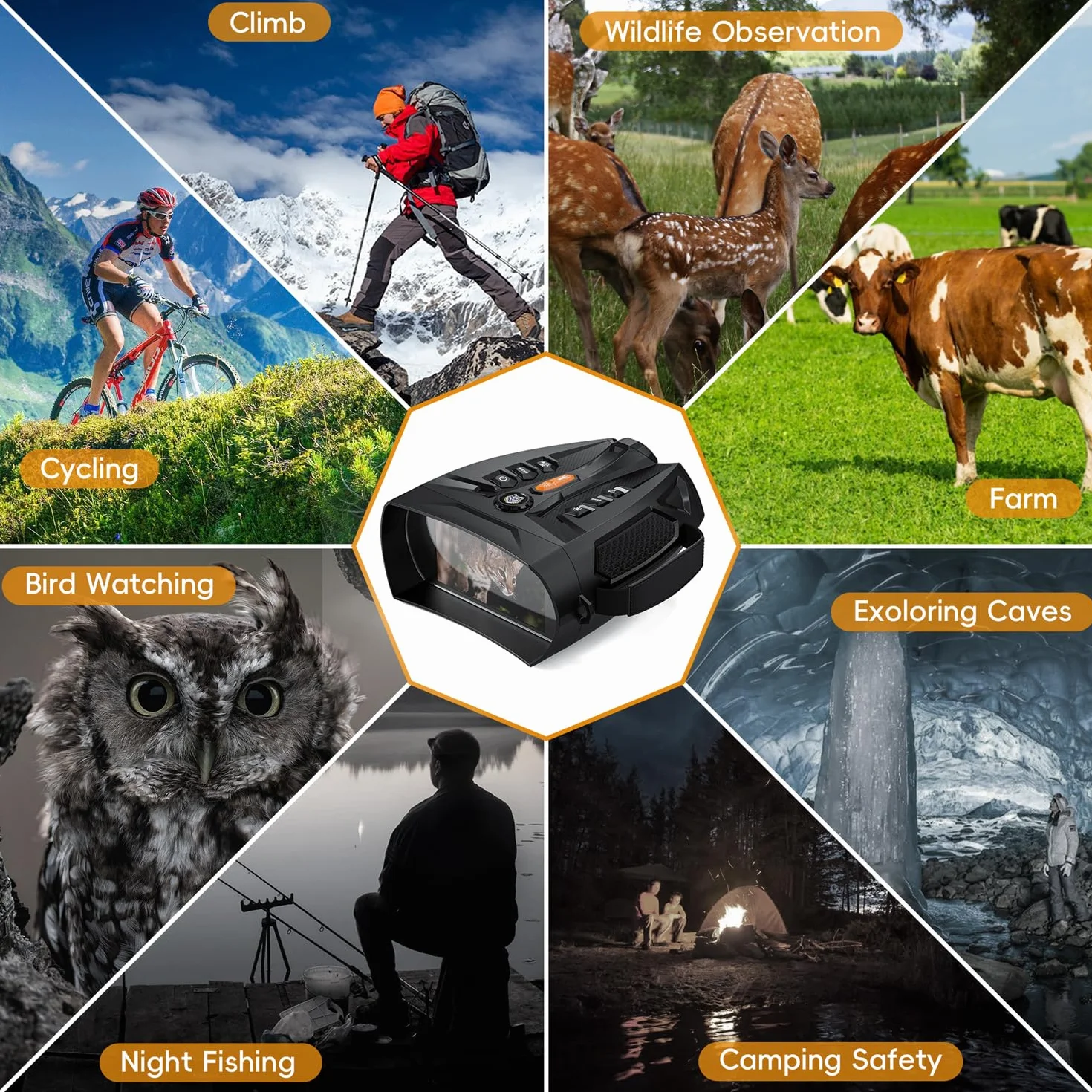 Nachtsichtbrille, SKYBASIC Nachtsichtfernglas, 10-facher Digitalzoom, 4-Zoll-HD-Bildschirm, 5000 mAh wiederaufladbare Nachtsichtbrille, geeignet für Vogelbeobachtung, Camping, Jagd, mit 32 GB