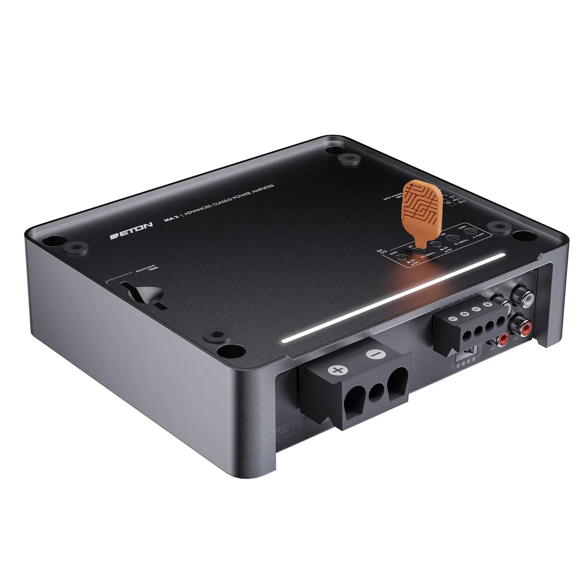 ETON MA 2 – kompakter 2 Kanal Verstärker, leistungsstarke digitale Mini Endstufe für Autos und Reisemobile, Class D Amp mit 2 x 190 W