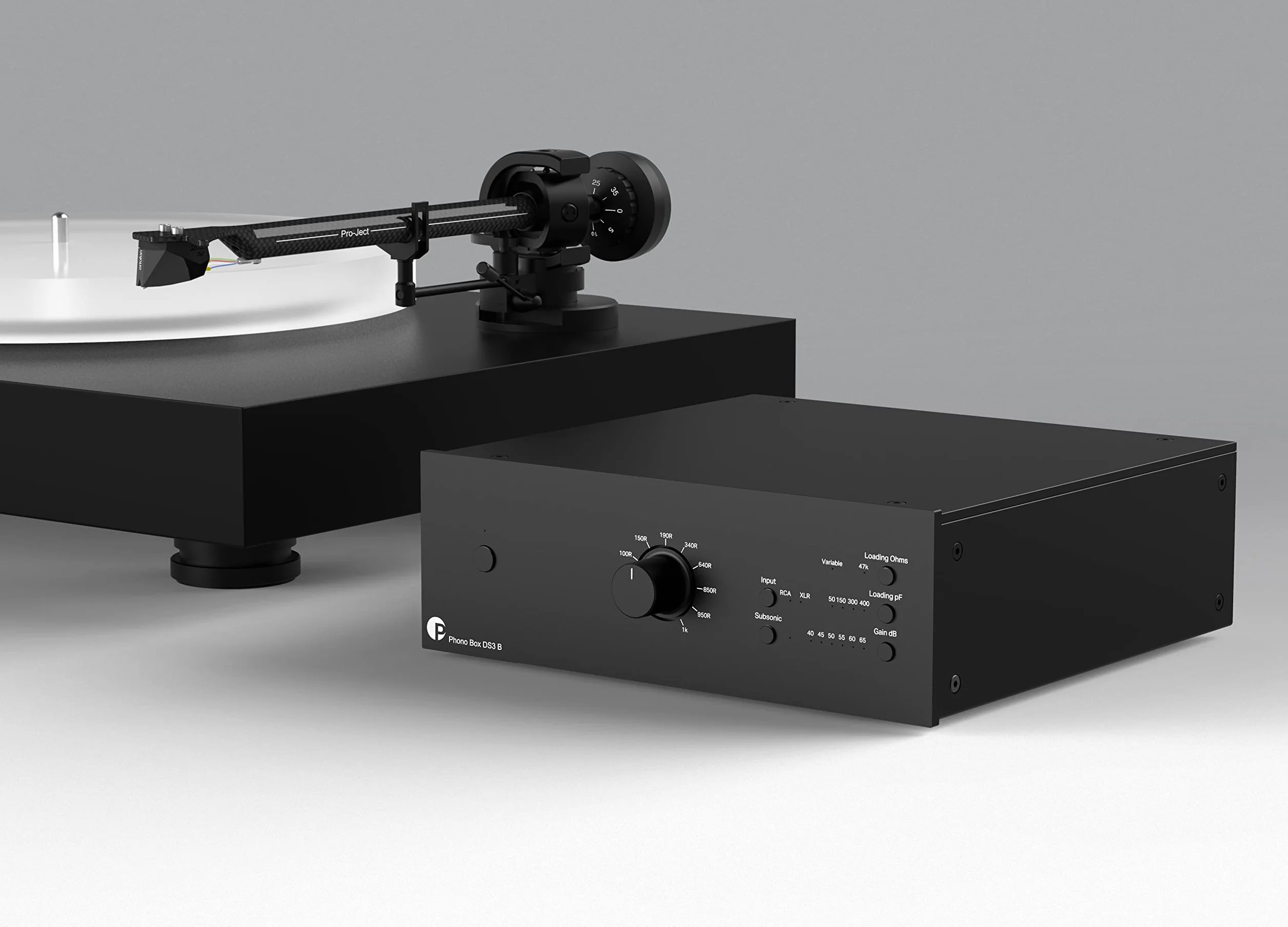 Pro-Ject Audio Systems Pro-Ject Phono Box DS3 B, echte symmetrische, Dual-Mono- und vollständig diskrete audiophile Phono-Vorstufe, Schwarz